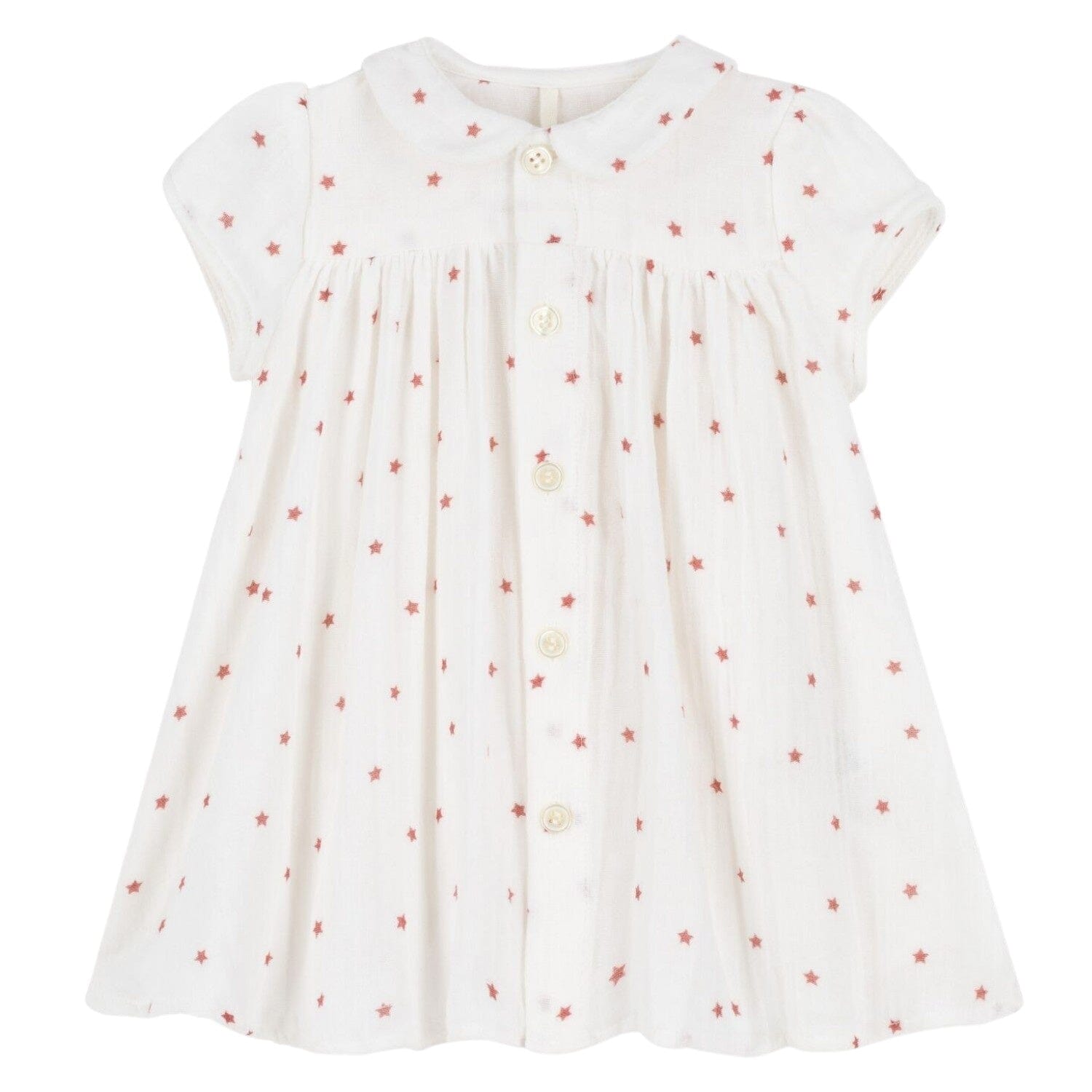 Petit Bateau Kleid mit Sternenprint aus Bio- Baumwoll-Gaze