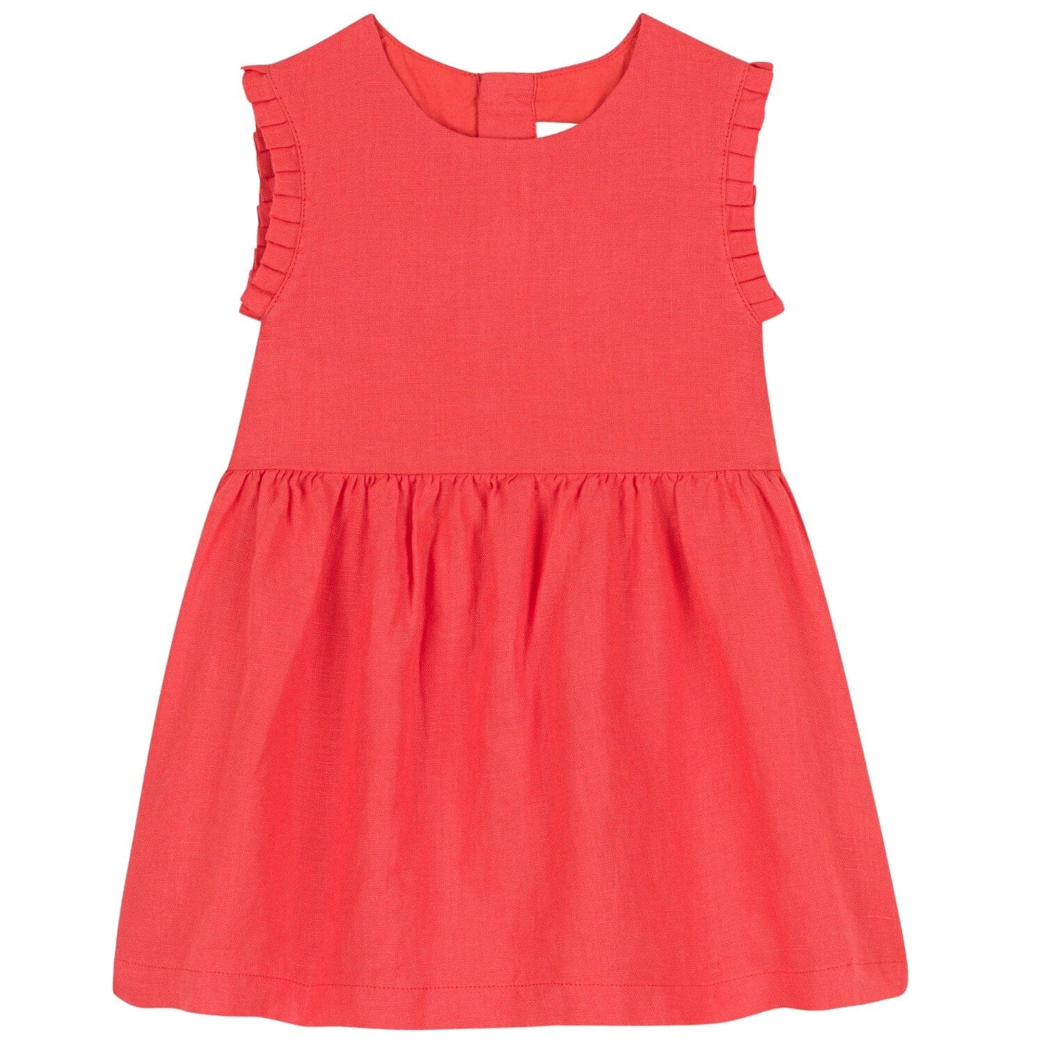 Petit Bateau süßes hellrotes Leinenkleid Kleid Petit Bateau