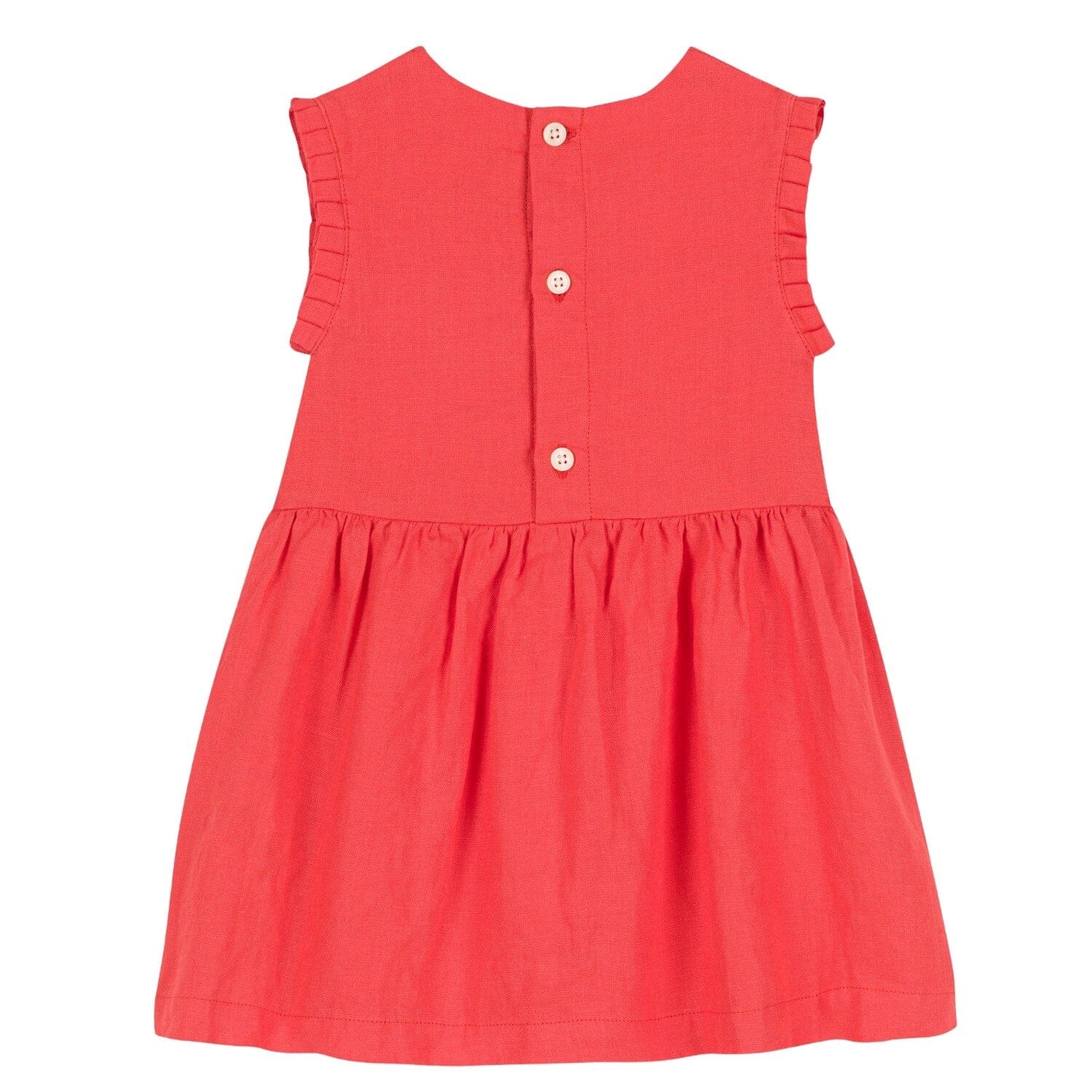 Petit Bateau süßes hellrotes Leinenkleid Kleid Petit Bateau