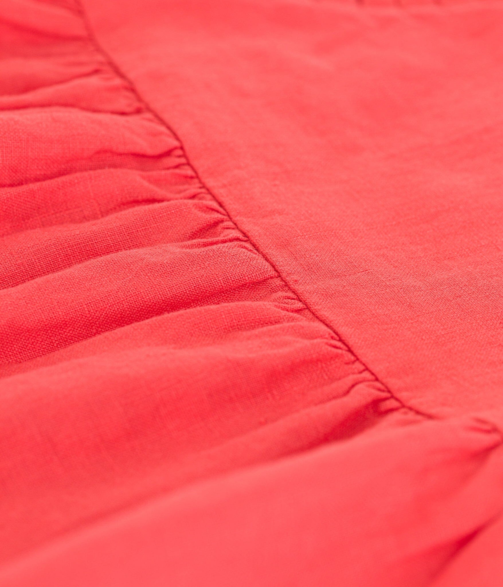 Petit Bateau süßes hellrotes Leinenkleid Kleid Petit Bateau