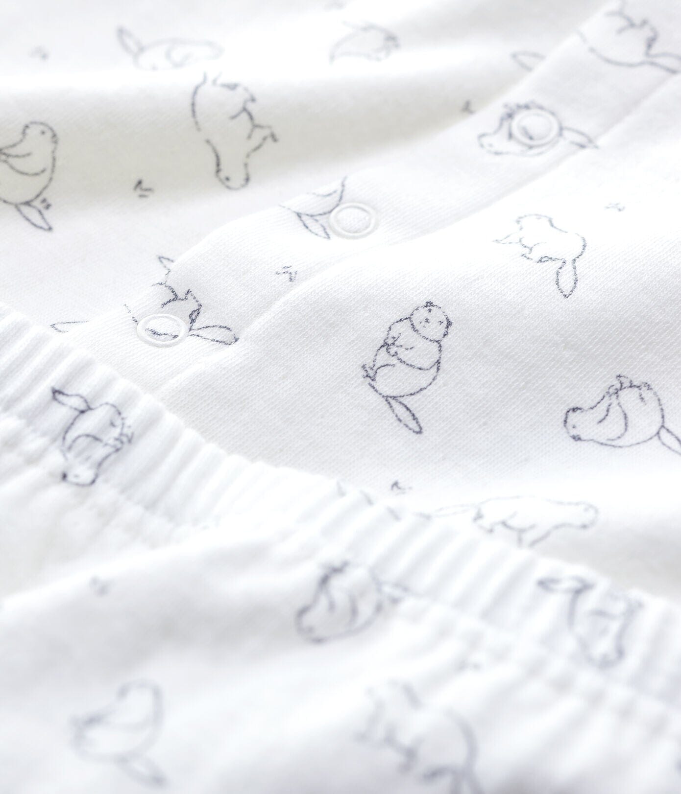 Petit Bateau 2-teiliges Babyset mit Allover Biber Print creme Baby Kombinationen Petit Bateau