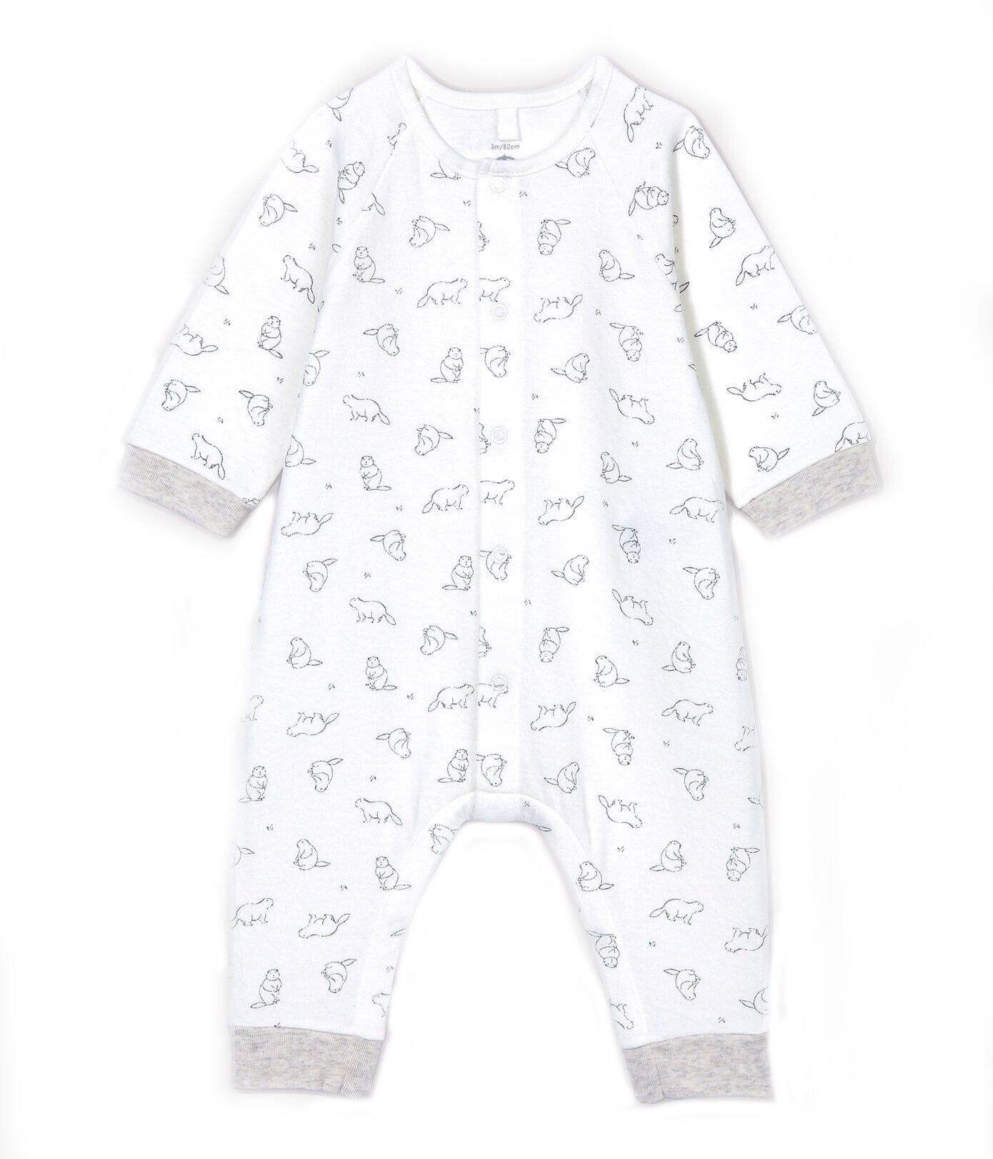 Petit Bateau Bodysuit mit Allover Biber Print creme Einteiler / Bodysuits Petit Bateau