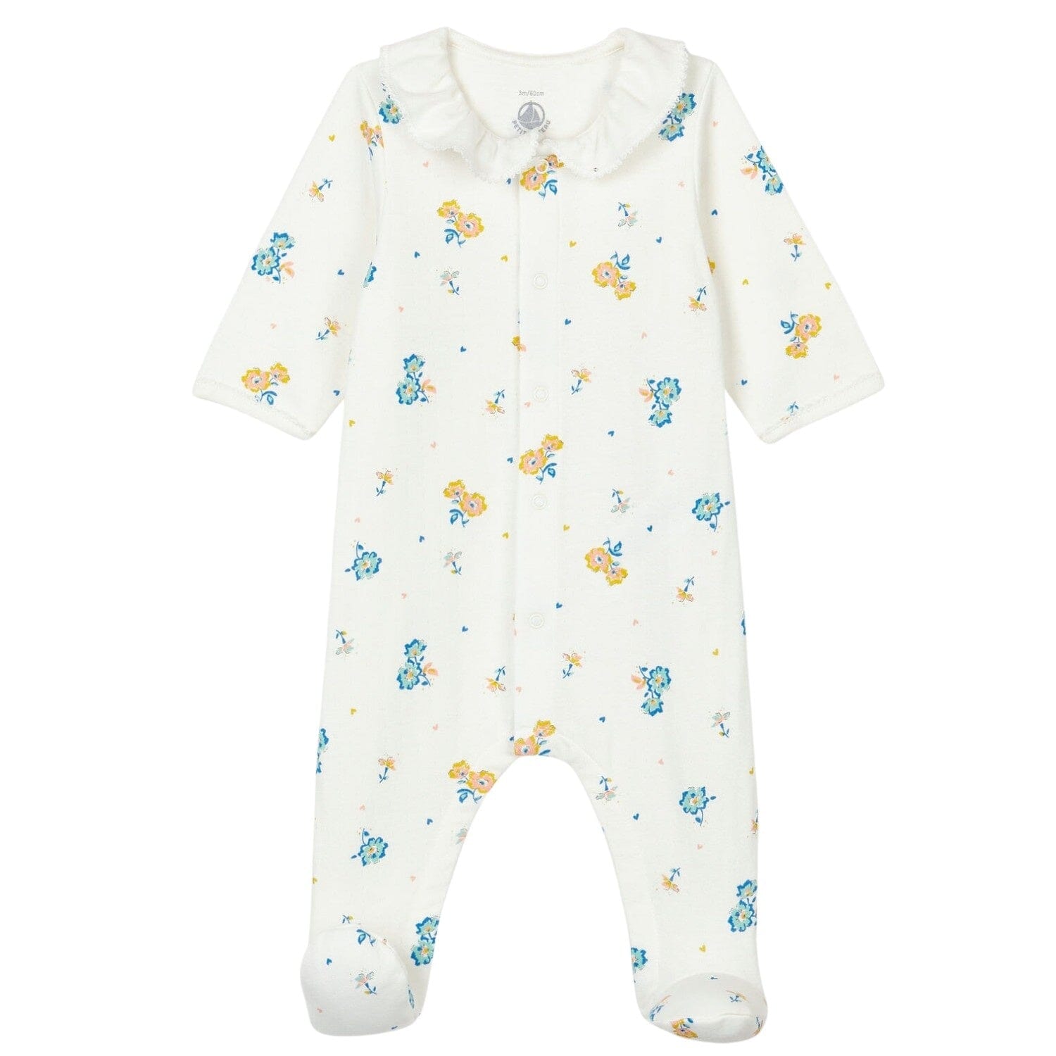 Petit Bateau Bodysuit mit Allover Blumen Print creme Einteiler / Bodysuits Petit Bateau
