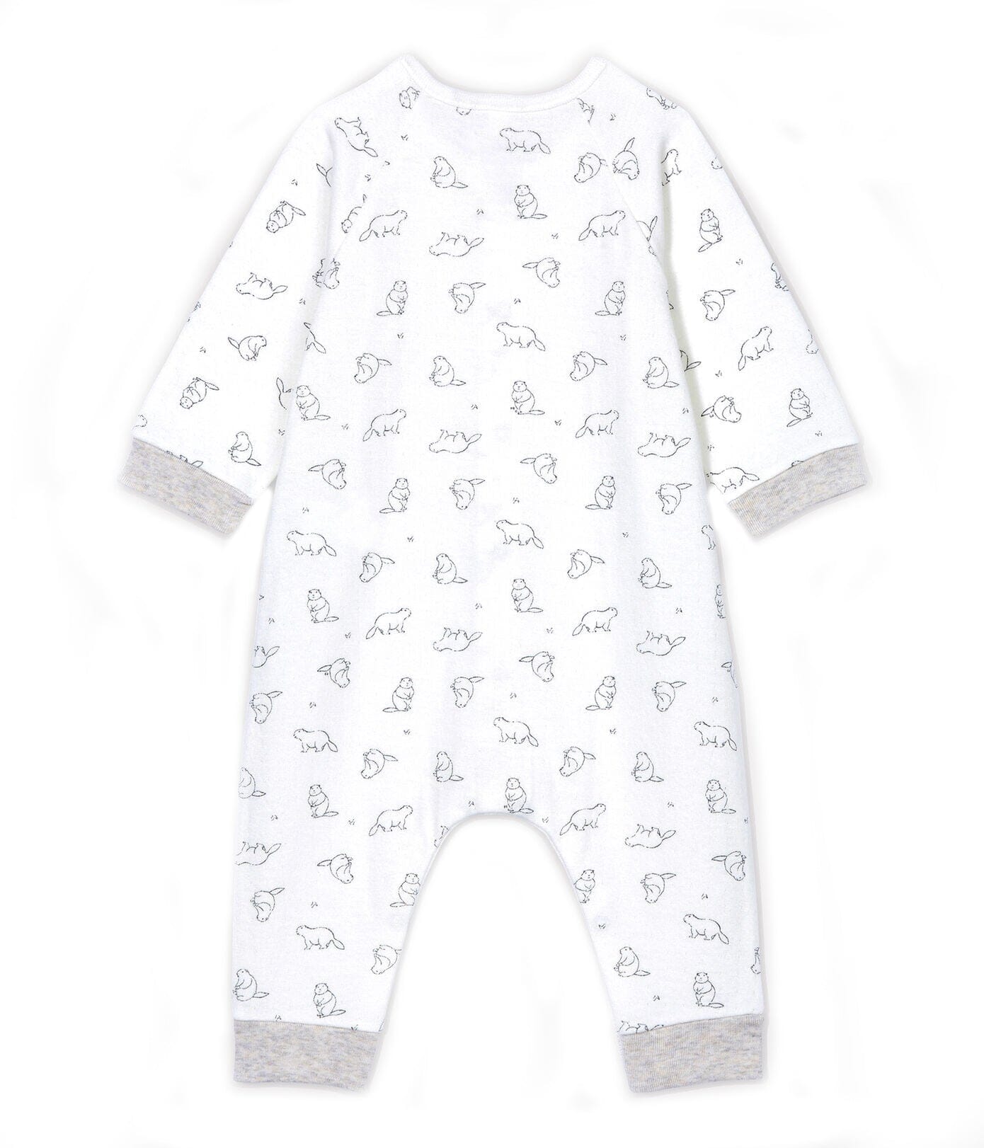 Petit Bateau Bodysuit mit Allover Biber Print creme Einteiler / Bodysuits Petit Bateau
