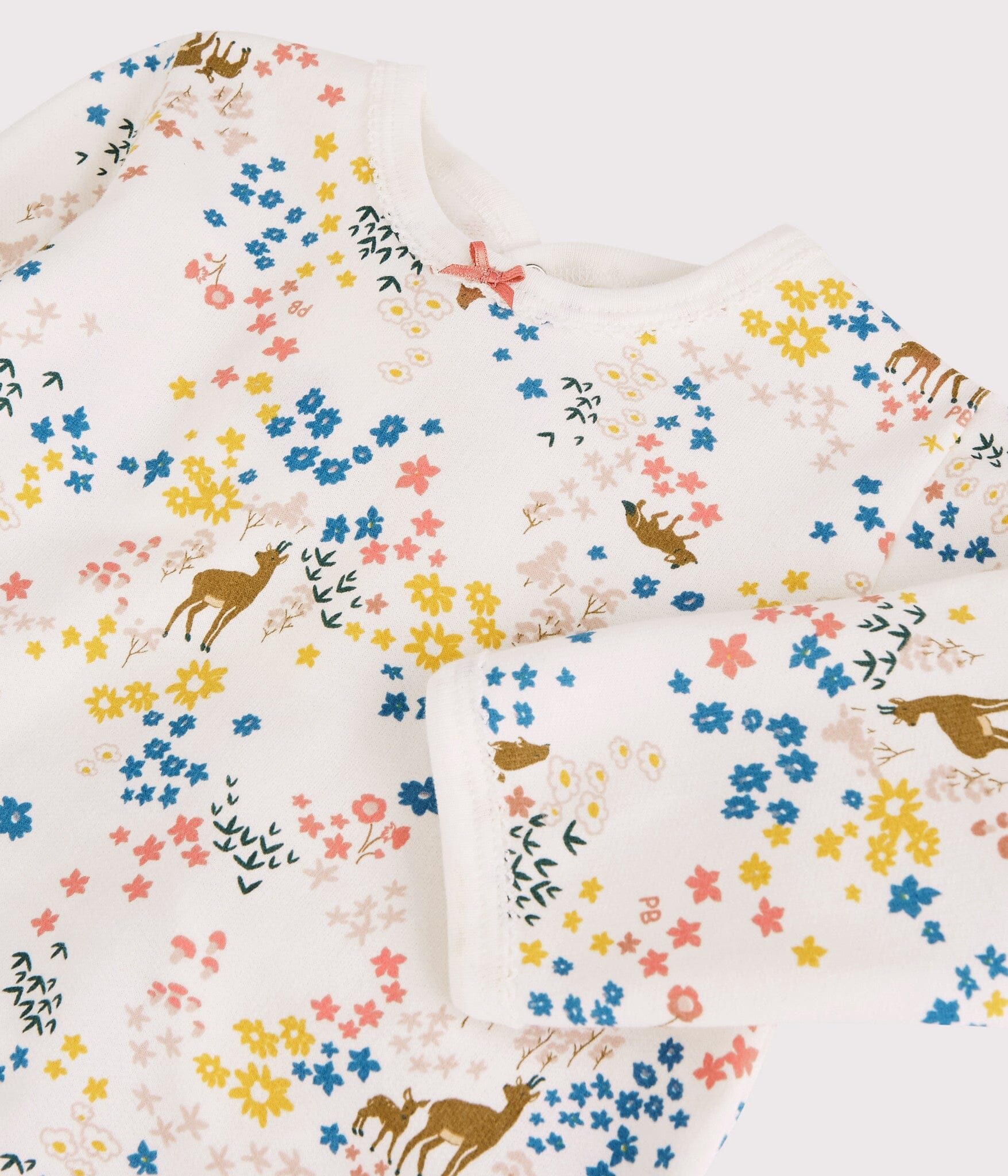 Petit Bateau Bodysuit aus Molton mit Allover Tier und Blumen Print Einteiler / Bodysuits Petit Bateau