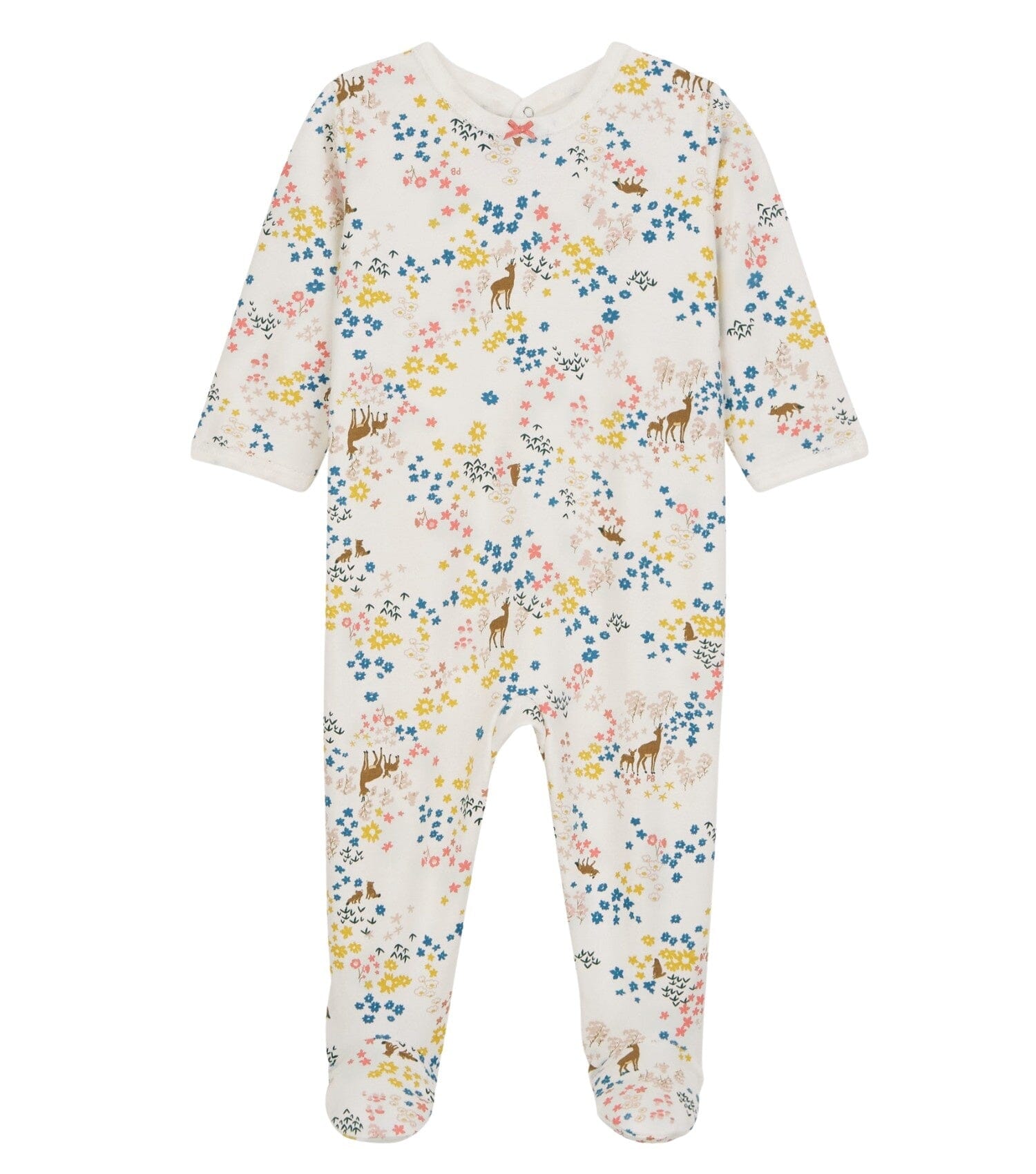 Petit Bateau Bodysuit aus Molton mit Allover Tier und Blumen Print Einteiler / Bodysuits Petit Bateau