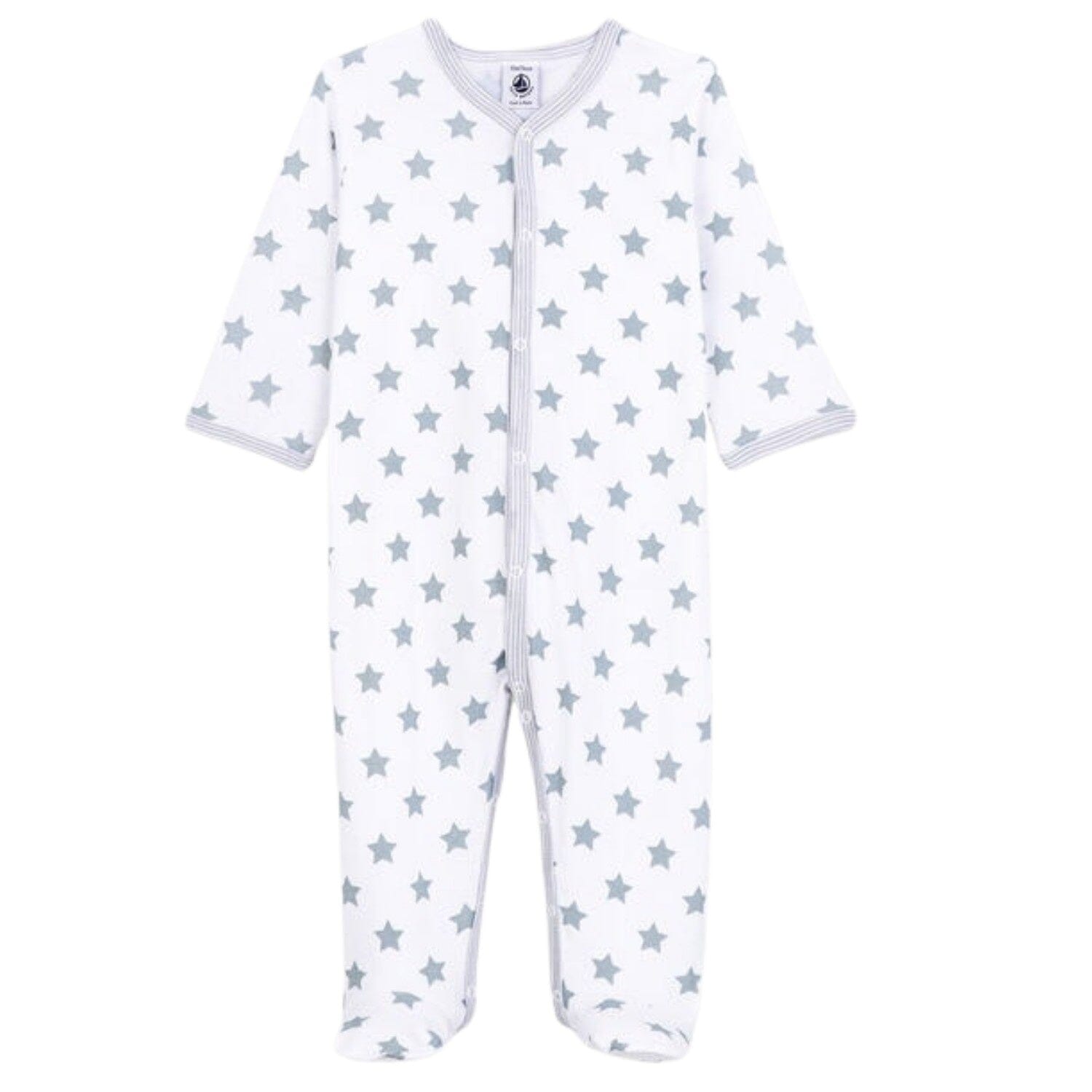 Petit Bateau Langarm Overall weiß mit blauen Sternen Einteiler / Bodysuits Petit Bateau