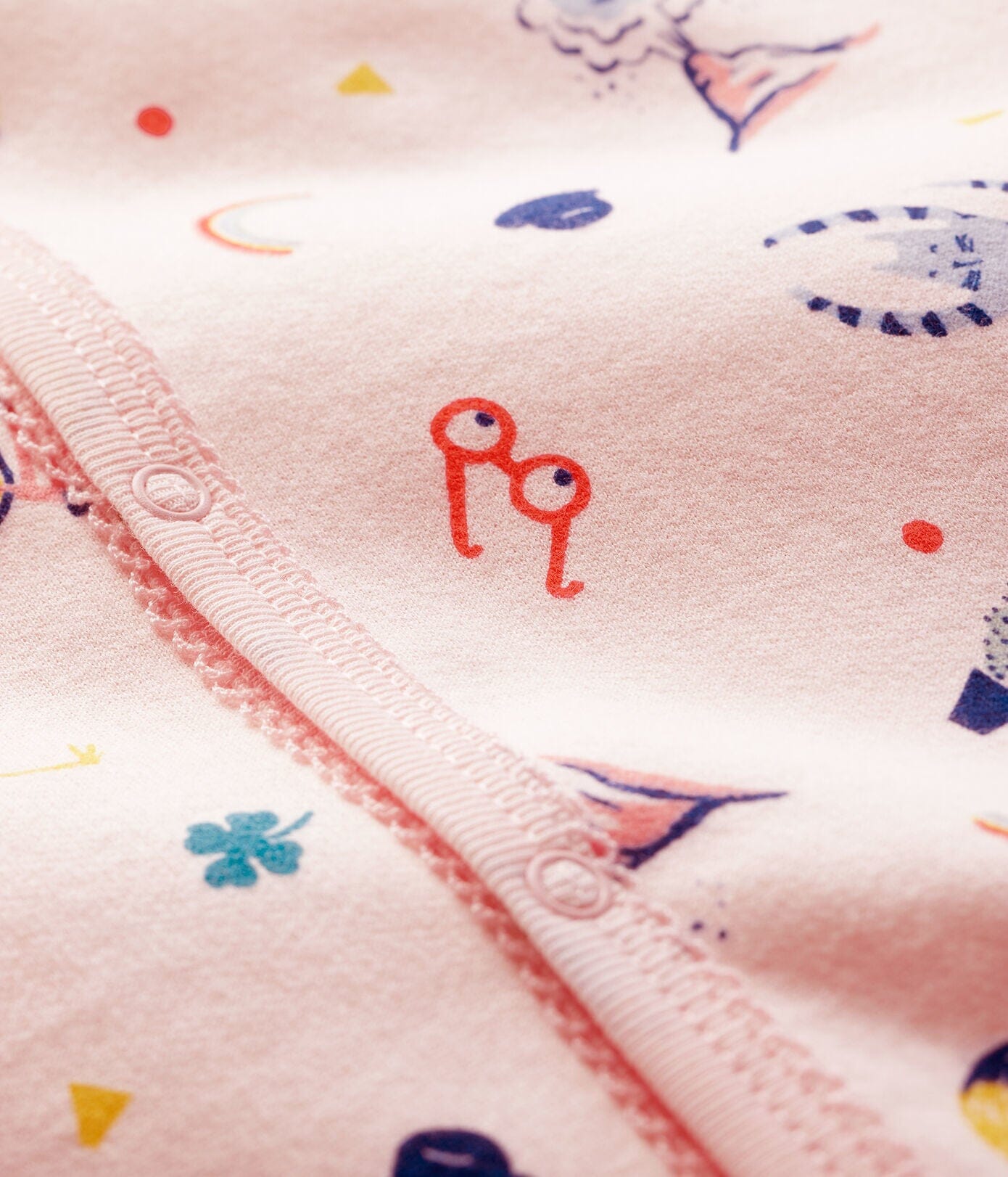 Petit Bateau Bodysuit aus Molton mit Allover Tier Print rosa Einteiler / Bodysuits Petit Bateau