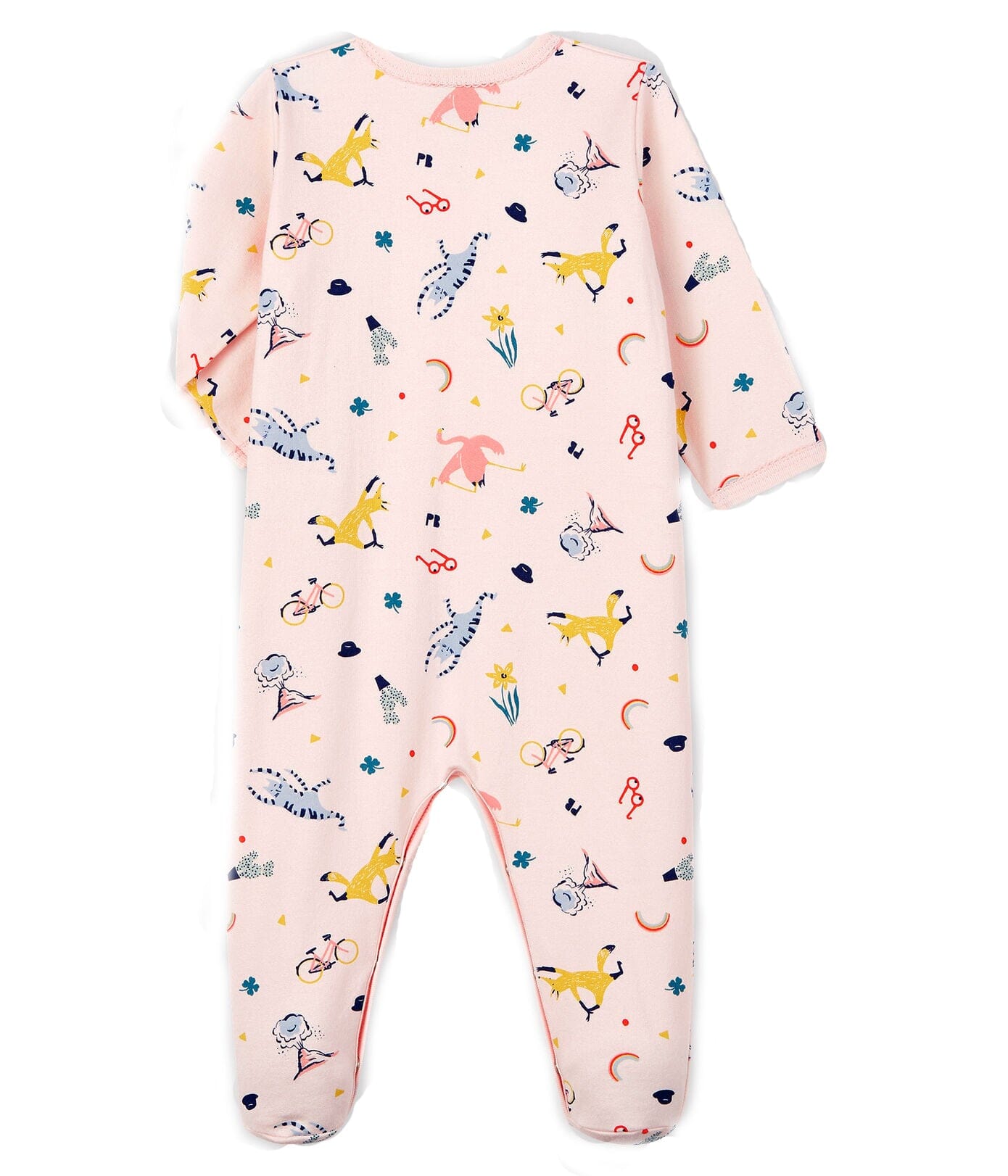 Petit Bateau Bodysuit aus Molton mit Allover Tier Print rosa Einteiler / Bodysuits Petit Bateau