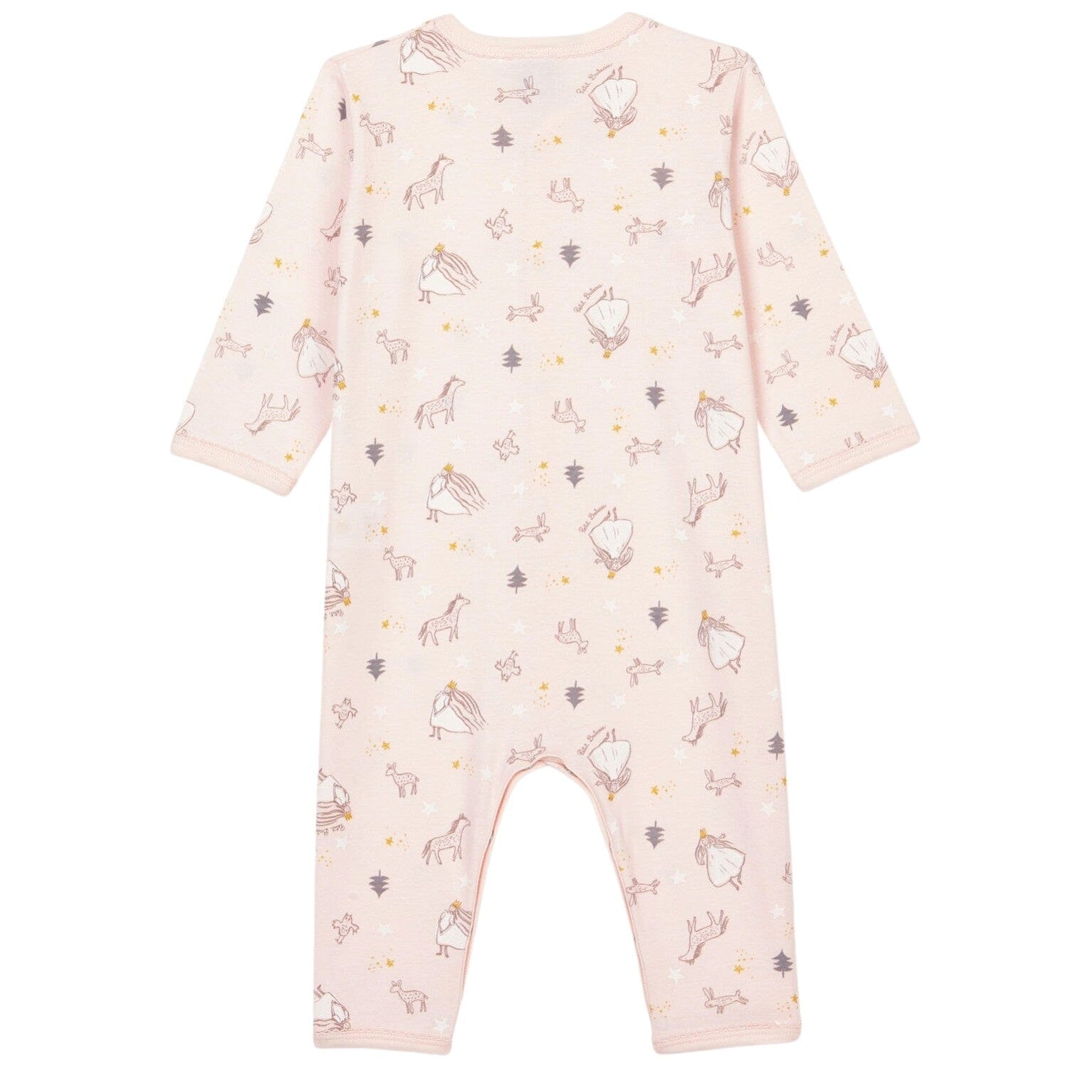 Petit Bateau Bodysuit aus Rippstrick mit Allover Print rosa - Prinzessin Einteiler / Bodysuits Petit Bateau