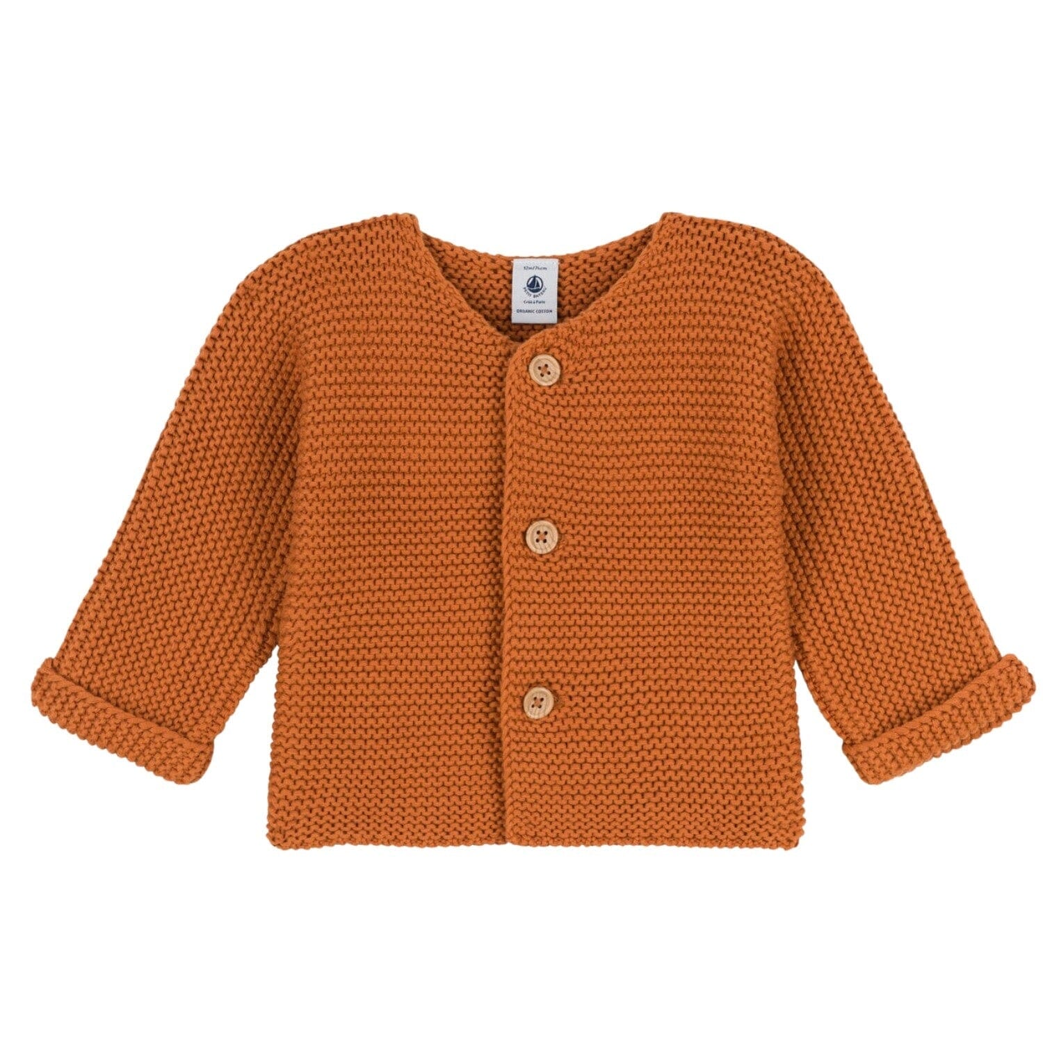 Petit Bateau Cardigan braun Krausstrick Strickjacken Petit Bateau
