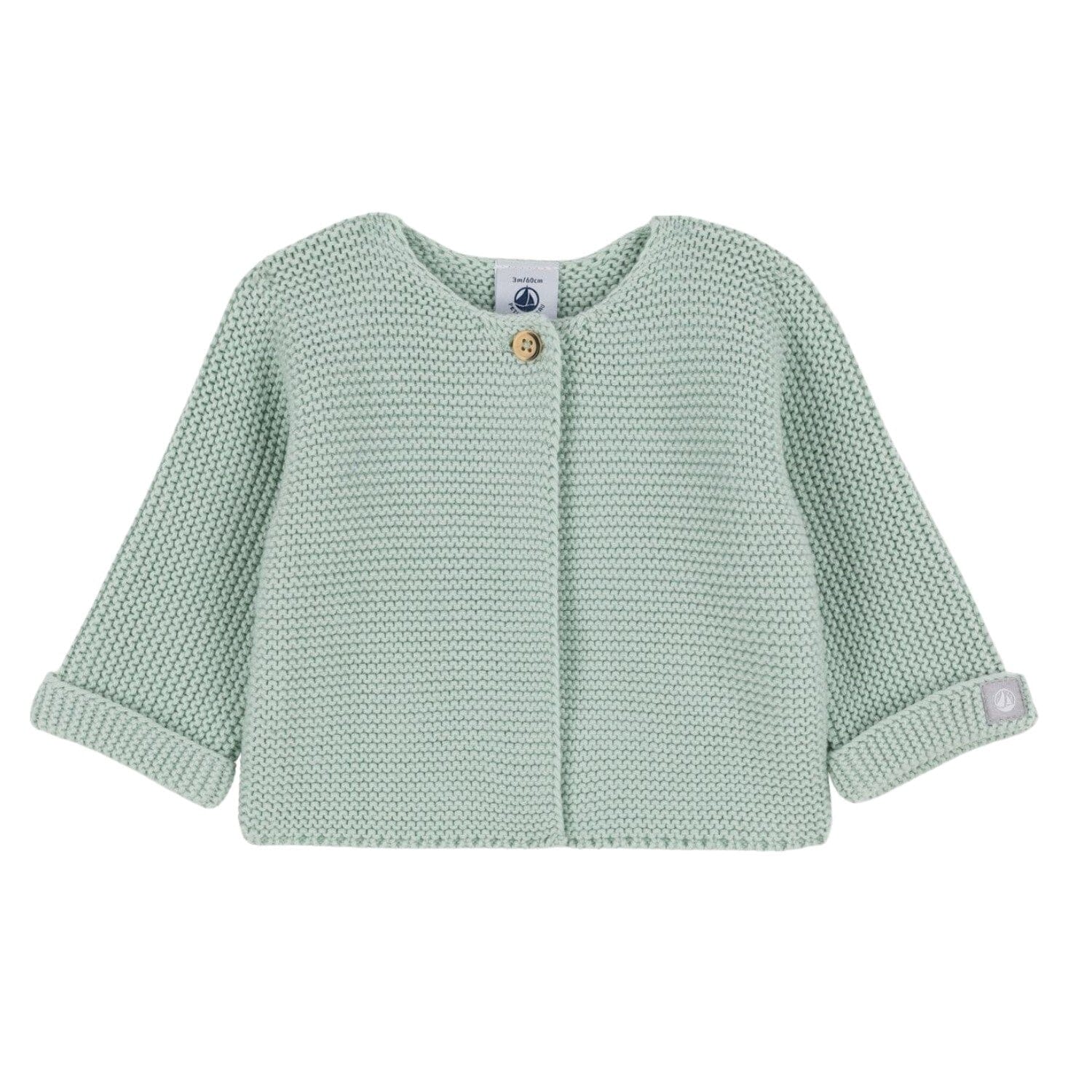 Petit Bateau Cardigan grün / herbier Krausstrick Strickjacken Petit Bateau