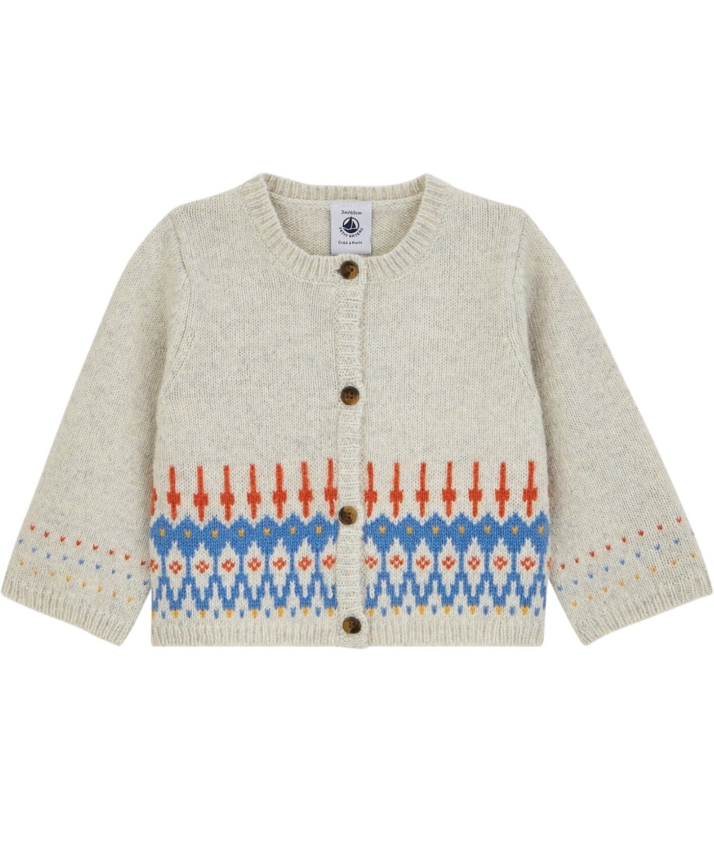 Petit Bateau Baby Cardigan mit Jaquard-Strick beige Strickjacken Petit Bateau
