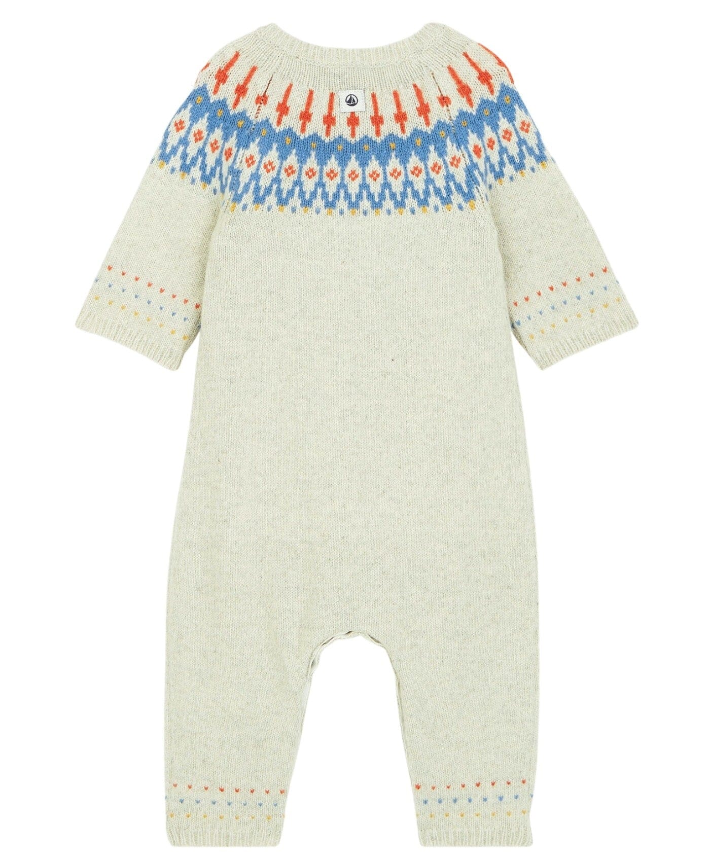 Petit Bateau weicher Baby Overall mit Jacquard-Strick beige Einteiler / Bodysuits Petit Bateau
