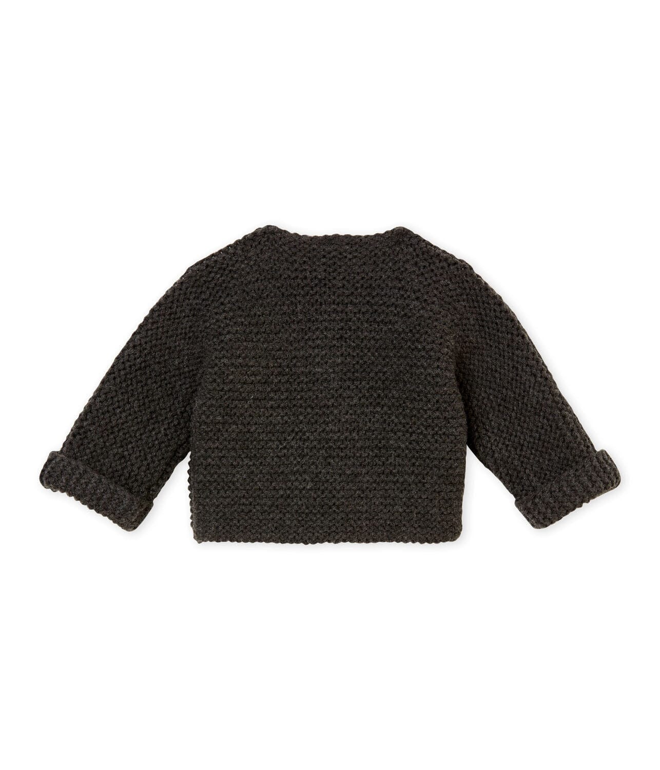 Petit Bateau Cardigan dunkelgrau Krausstrick Strickjacken Petit Bateau