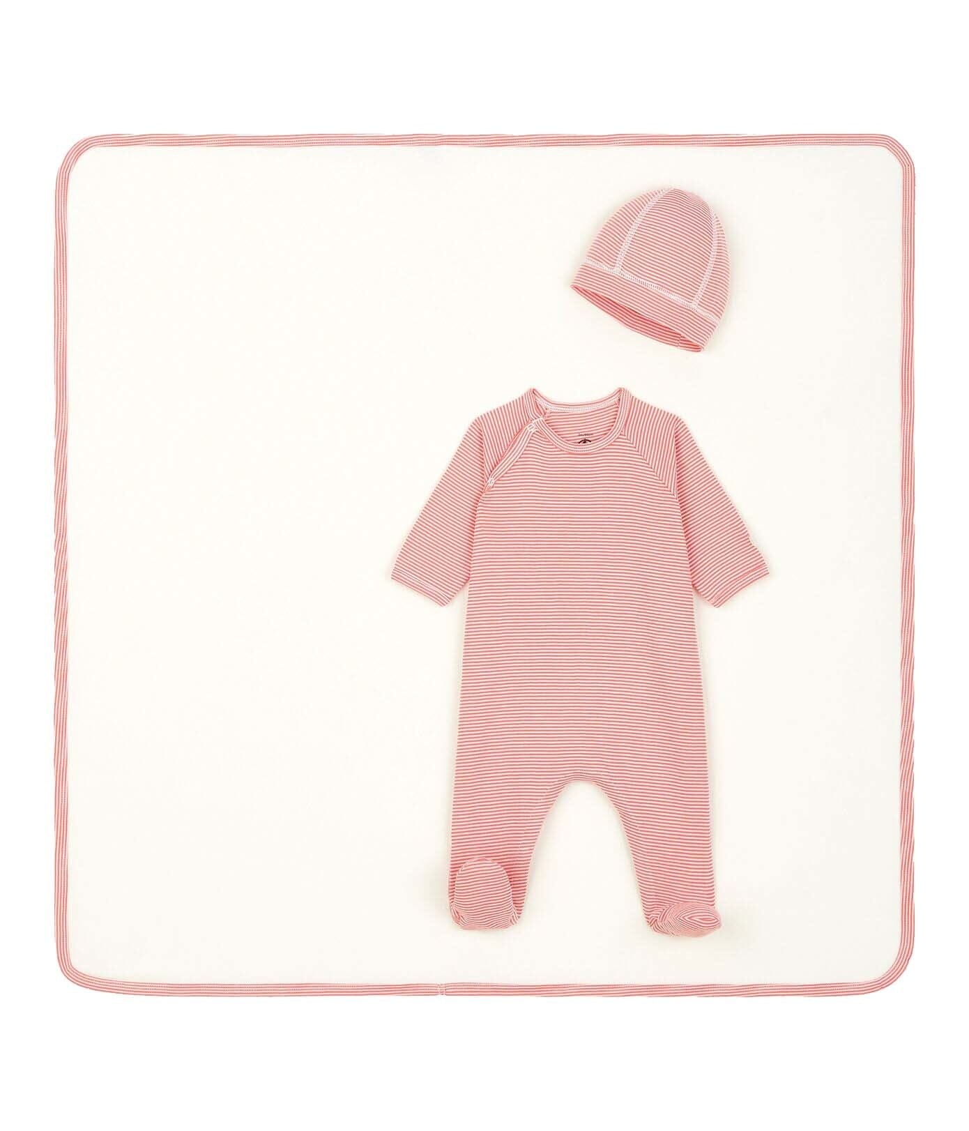 Petit Bateau Kombination 3 Teile Strampler, Mützchen und Decke Babydecke Petit Bateau