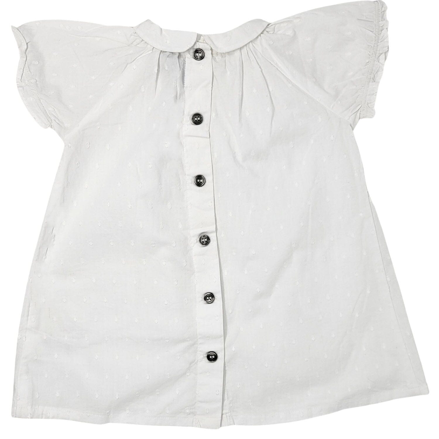 Petit Bateau edles Baby Kleidchen weiß mit Kragen Kleid Petit Bateau