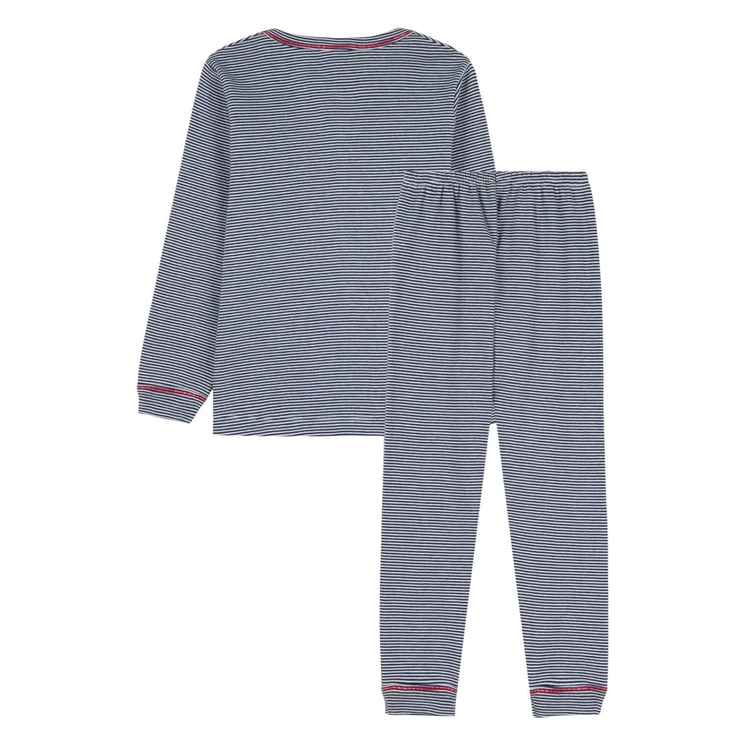 Petit Bateau Pyjama Ringelstreifen blau weiß aus Rippstrick Schlafanzug Petit Bateau