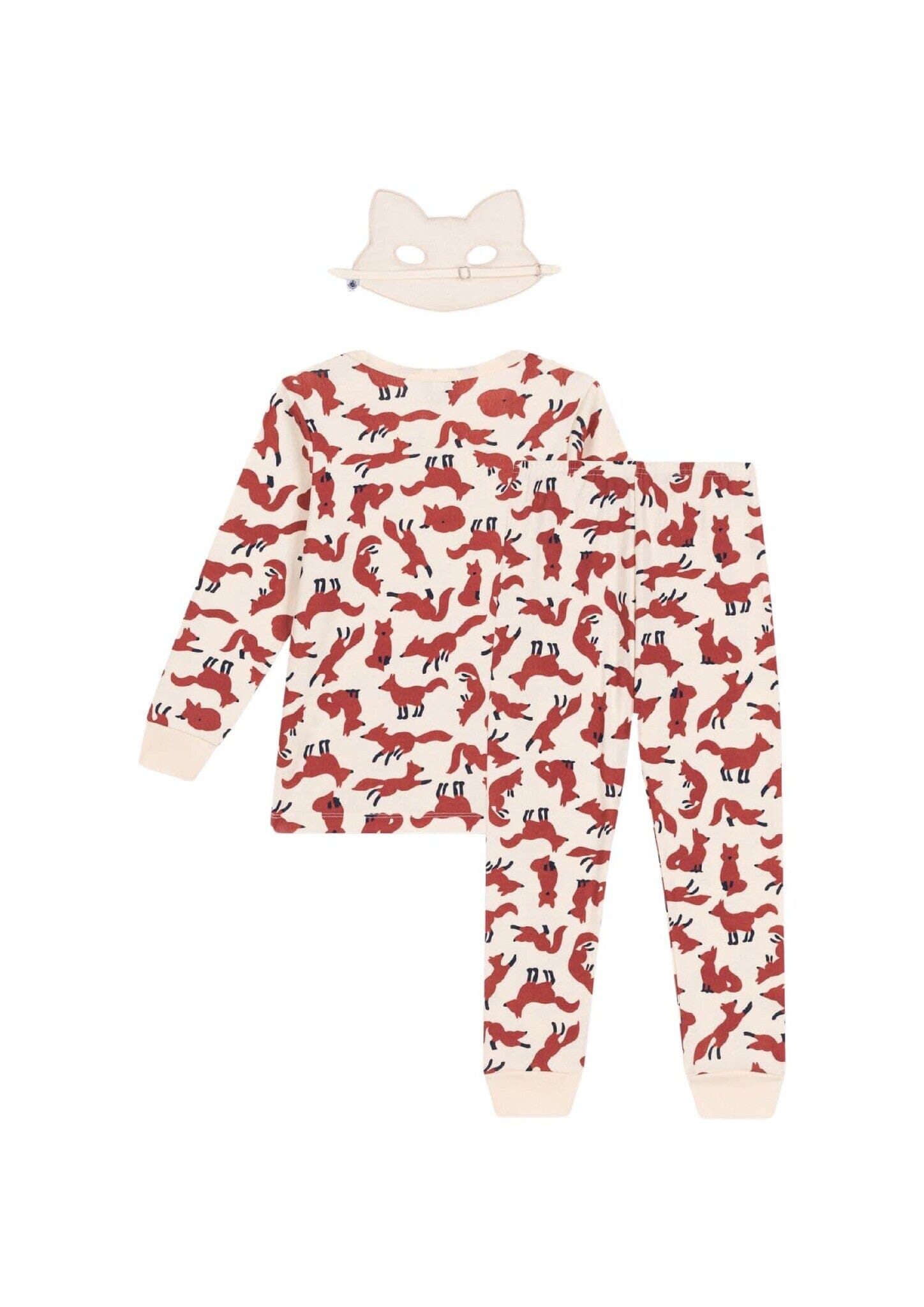 Petit Bateau langärmeliger Schlafanzug mit Fuchsprint und passender Fuchsmaske Schlafanzug Petit Bateau