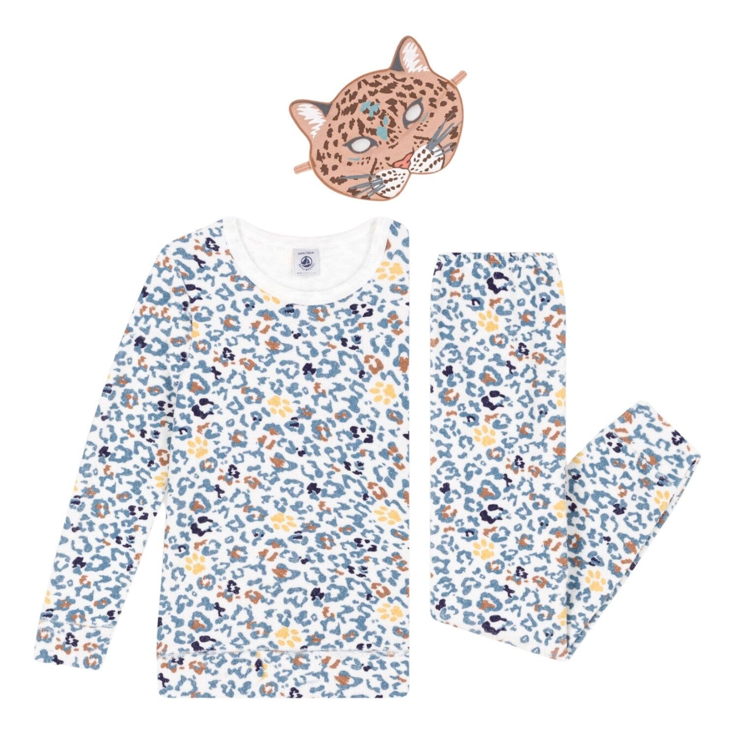 Petit Bateau Pyjama mitLeopardenprint und Leopardenmaske Schlafanzug Petit Bateau