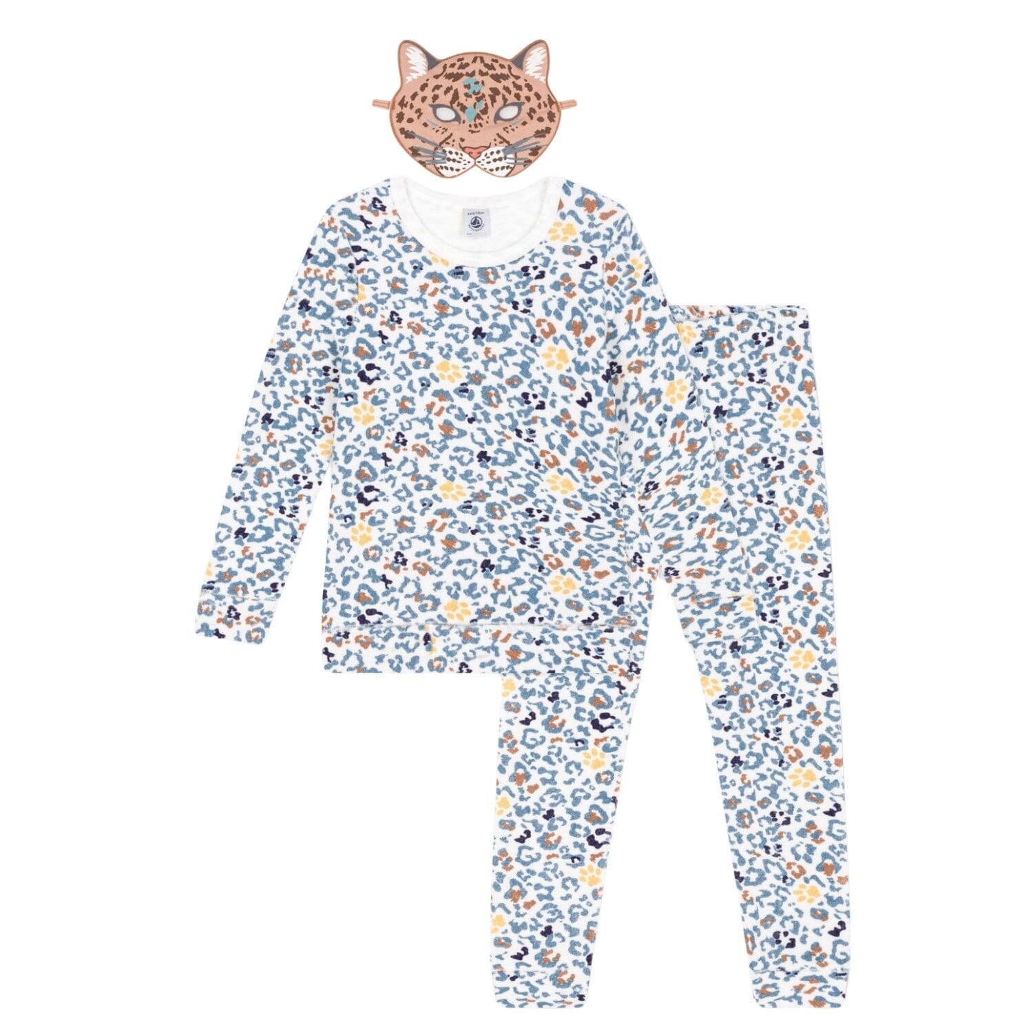 Petit Bateau Pyjama mitLeopardenprint und Leopardenmaske Schlafanzug Petit Bateau