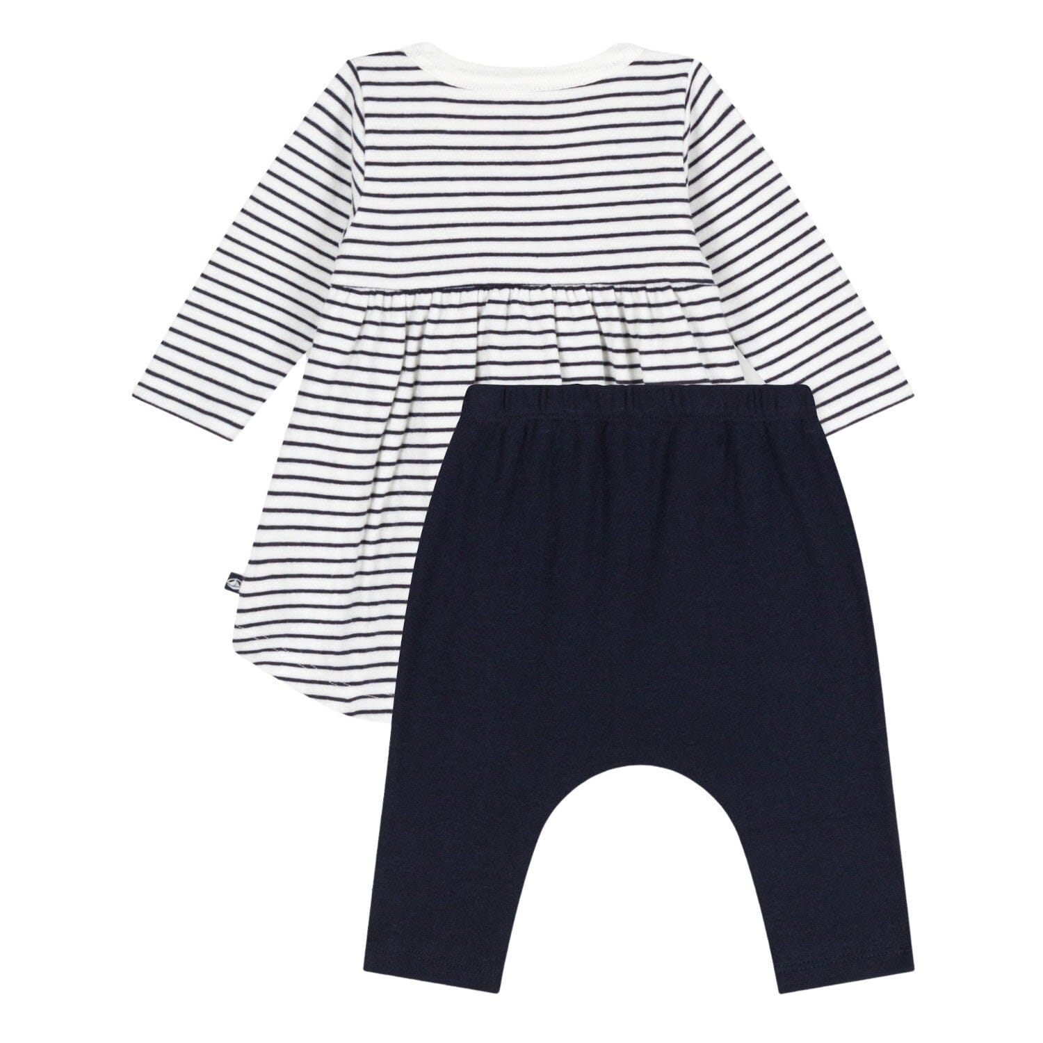 Petit Bateau langärmeliges Baby Kleid mit Leggings Baby Kombination Petit Bateau