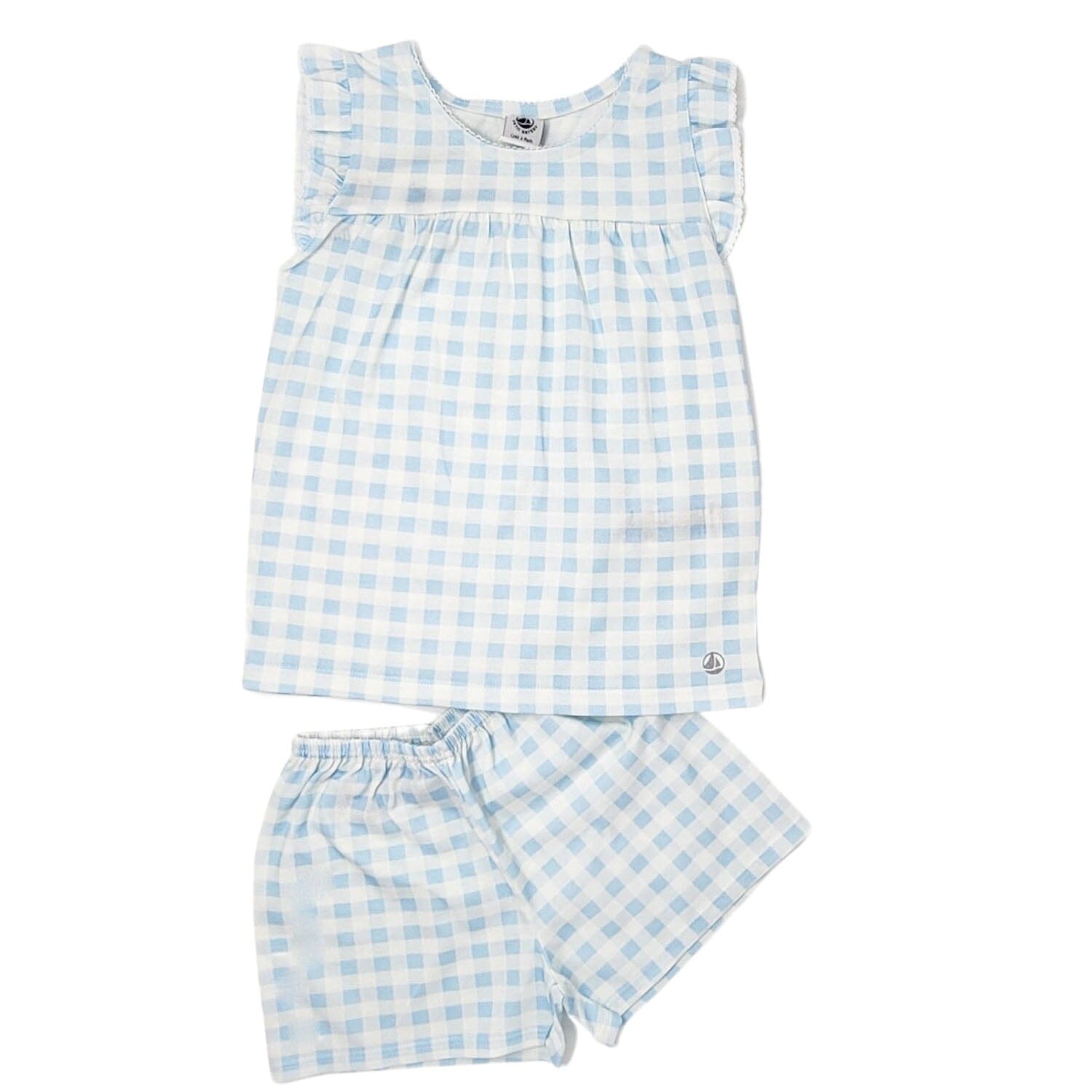 Petit Bateau kurz Pyjama mit Vichy Karo Muster Gr. 3-12 Jahre Schlafanzug Petit Bateau