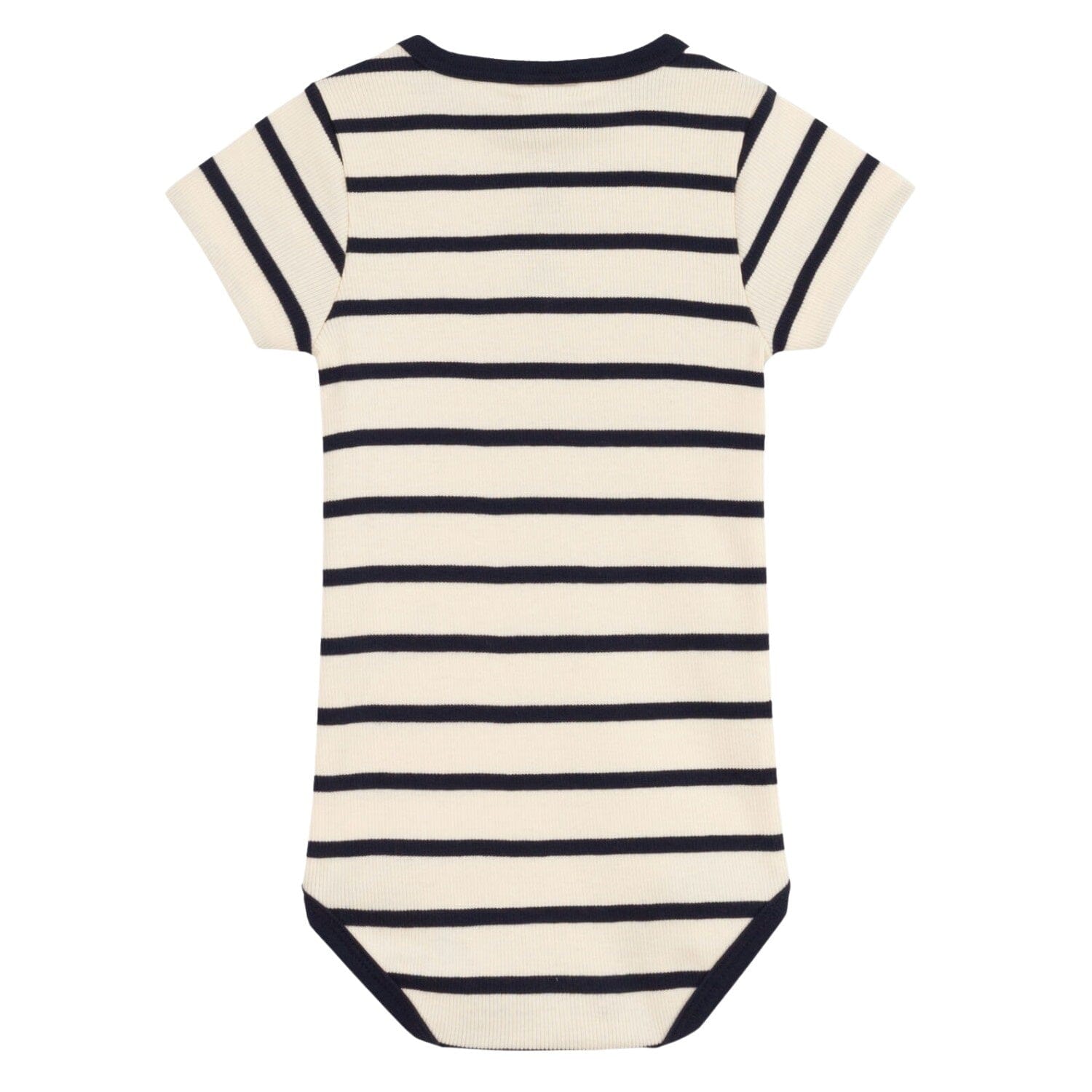 Petit Bateau Kurzärmeliger Baby-Body aus gestreiftem Rippstrick Spieler / Body Petit Bateau