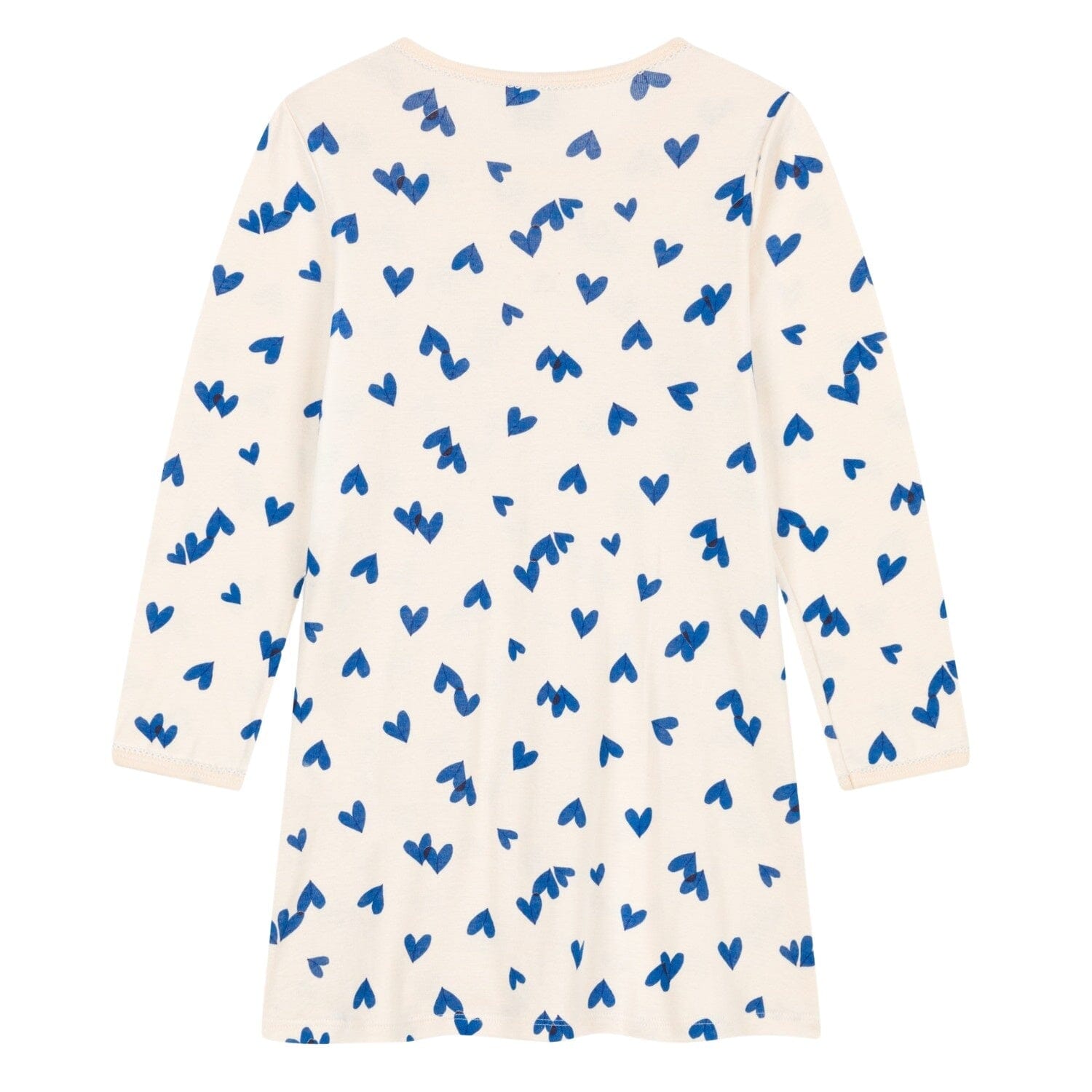 Petit Bateau Nachthemd cremefarben mit blauen Herzmotiv aus 100% Baumwolle Nachthemd Petit Bateau