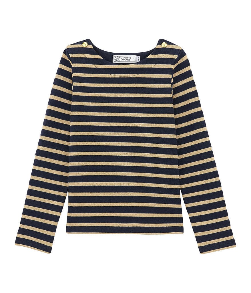 Petit Bateau Streifenshirt blau gold T-Shirt Petit Bateau