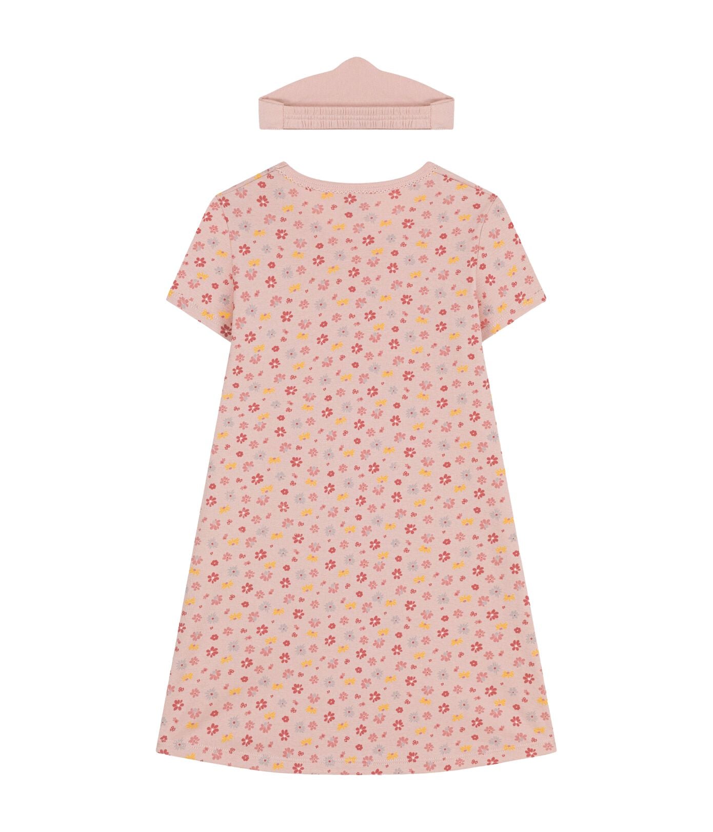 Petit Bateau Nachthemd weiß mit Blumenprint und Haube Nachthemd Petit Bateau
