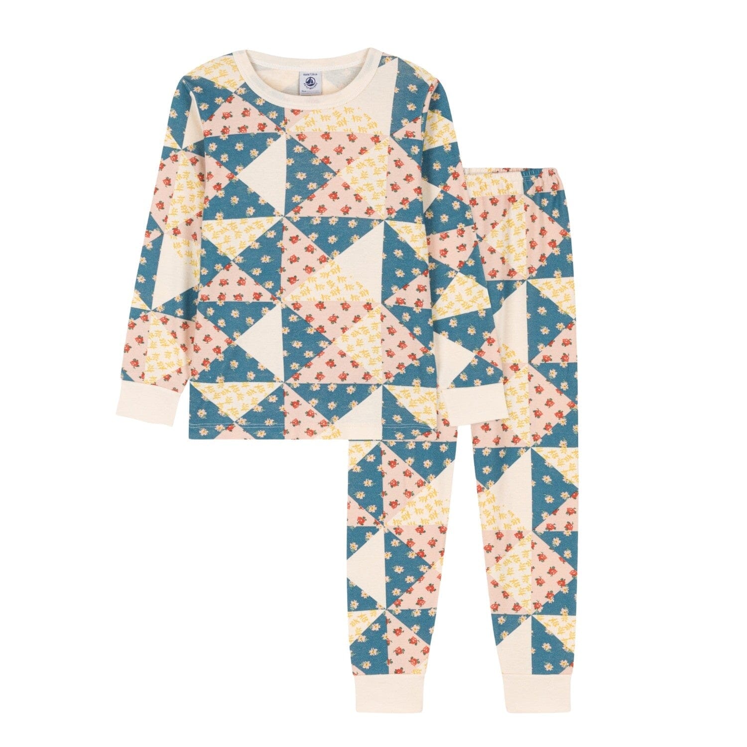 Petit Bateau Patchwork-Pyjama aus Baumwolle Schlafanzug Petit Bateau
