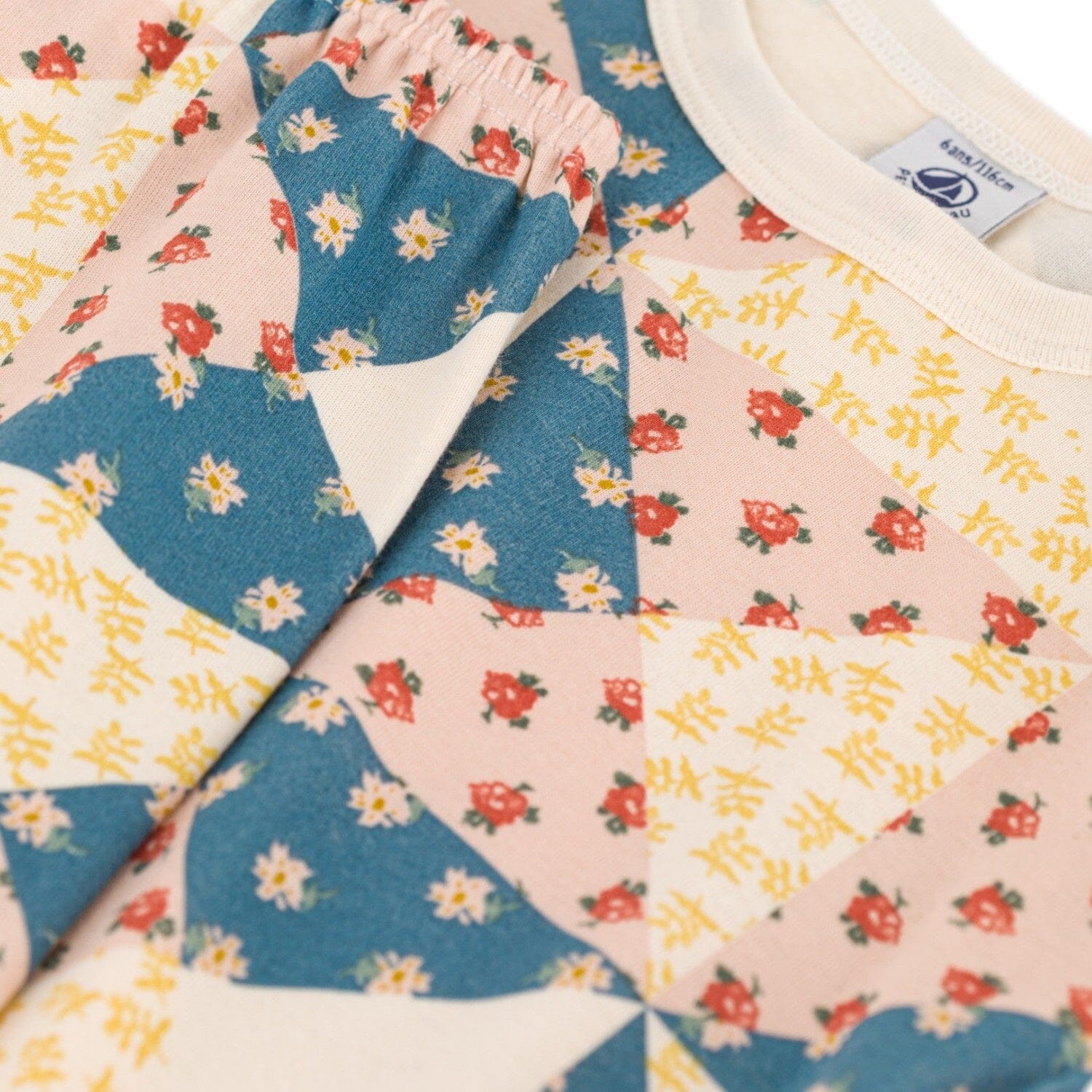 Petit Bateau Patchwork-Pyjama aus Baumwolle Schlafanzug Petit Bateau