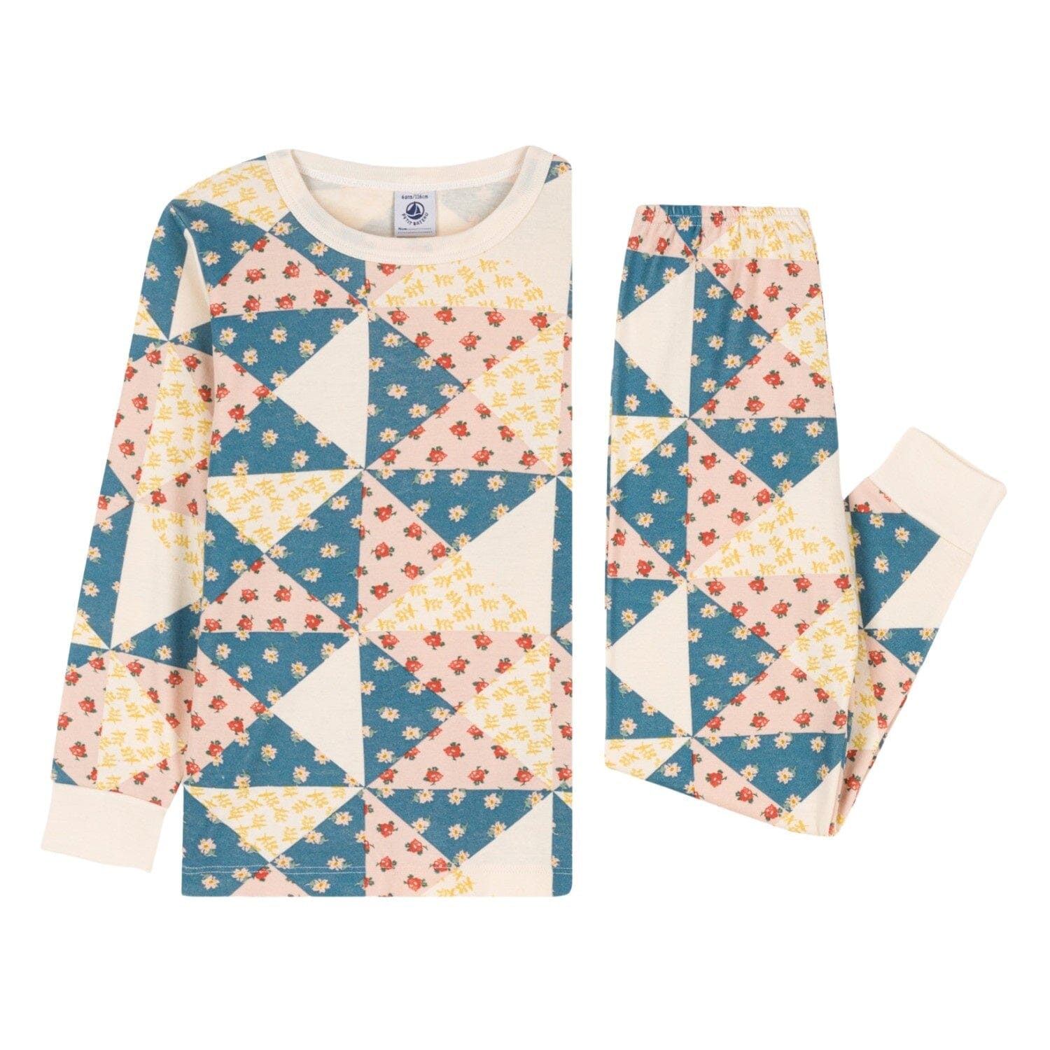 Petit Bateau Patchwork-Pyjama aus Baumwolle Schlafanzug Petit Bateau
