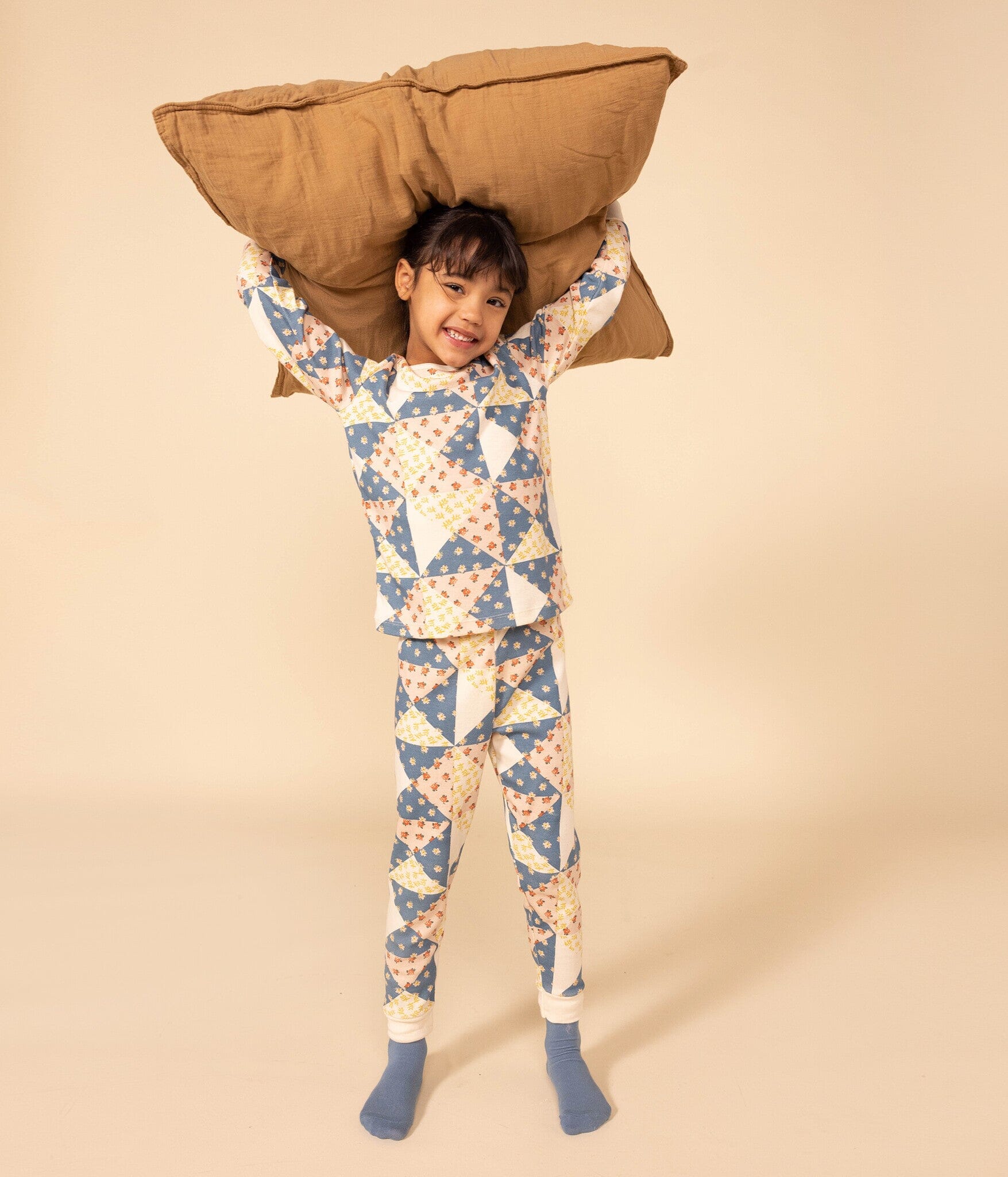 Petit Bateau Patchwork-Pyjama aus Baumwolle Schlafanzug Petit Bateau