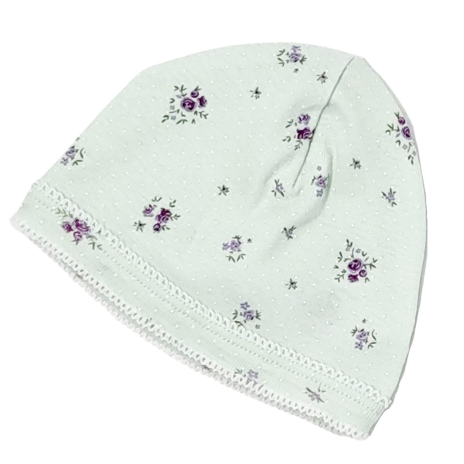 Petit Bateau Mütze geblümt mit Picot Rand Mützen Petit Bateau