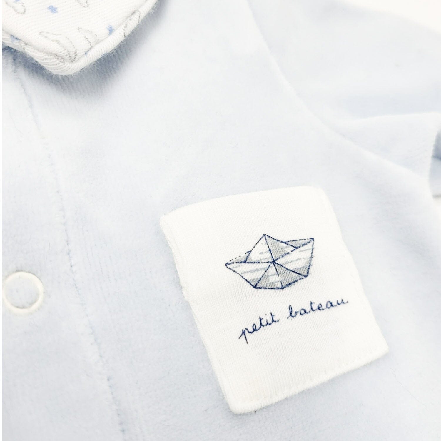 Petit Bateau weicher Nicky Strampler hellblau Strampler Petit Bateau