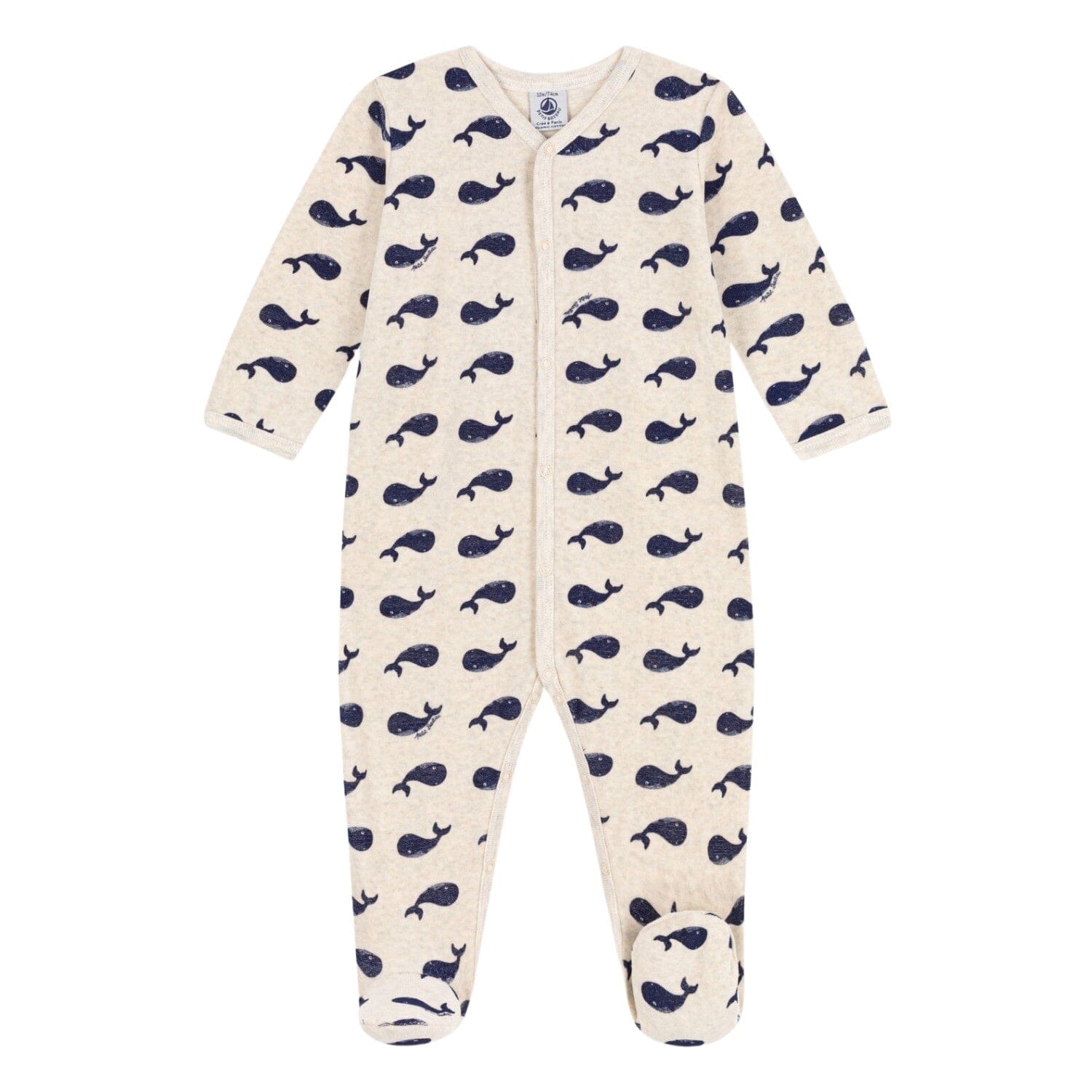 Petit Bateau Baby-Strampler aus Samt mit Walmotiv Strampler Petit Bateau
