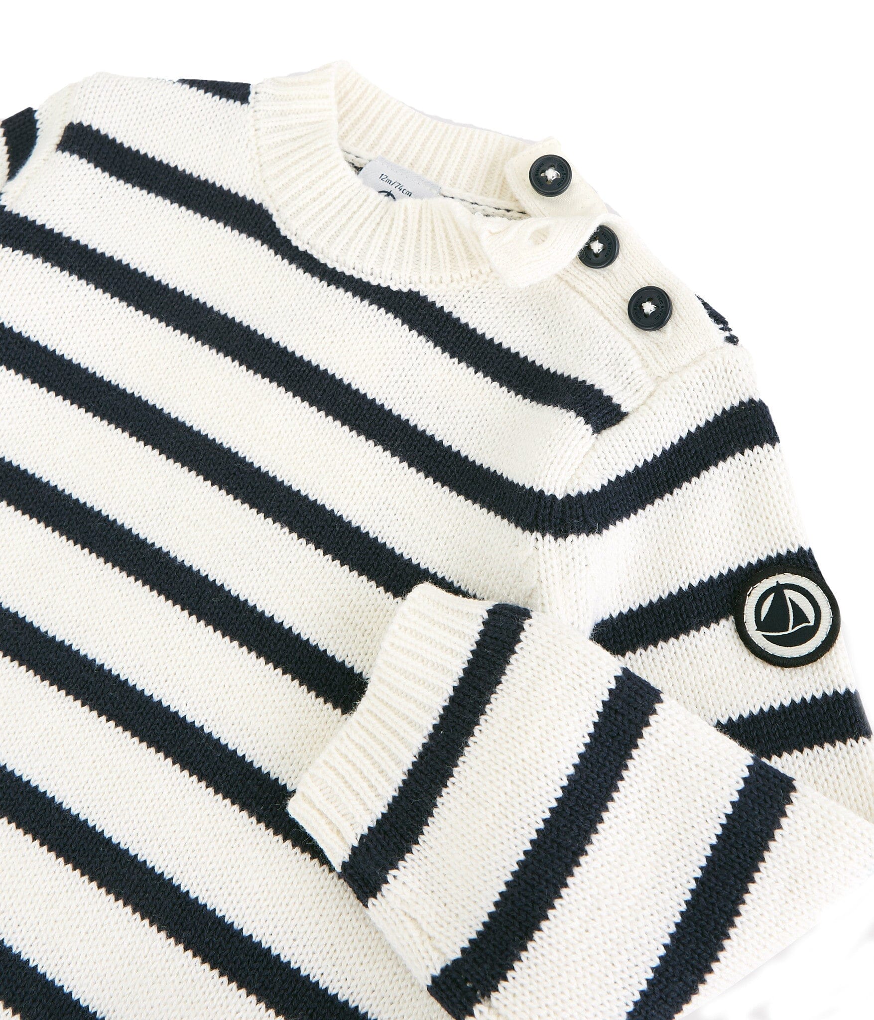 Petit Bateau Strickpullover marine creme Streifen Pullover Petit Bateau