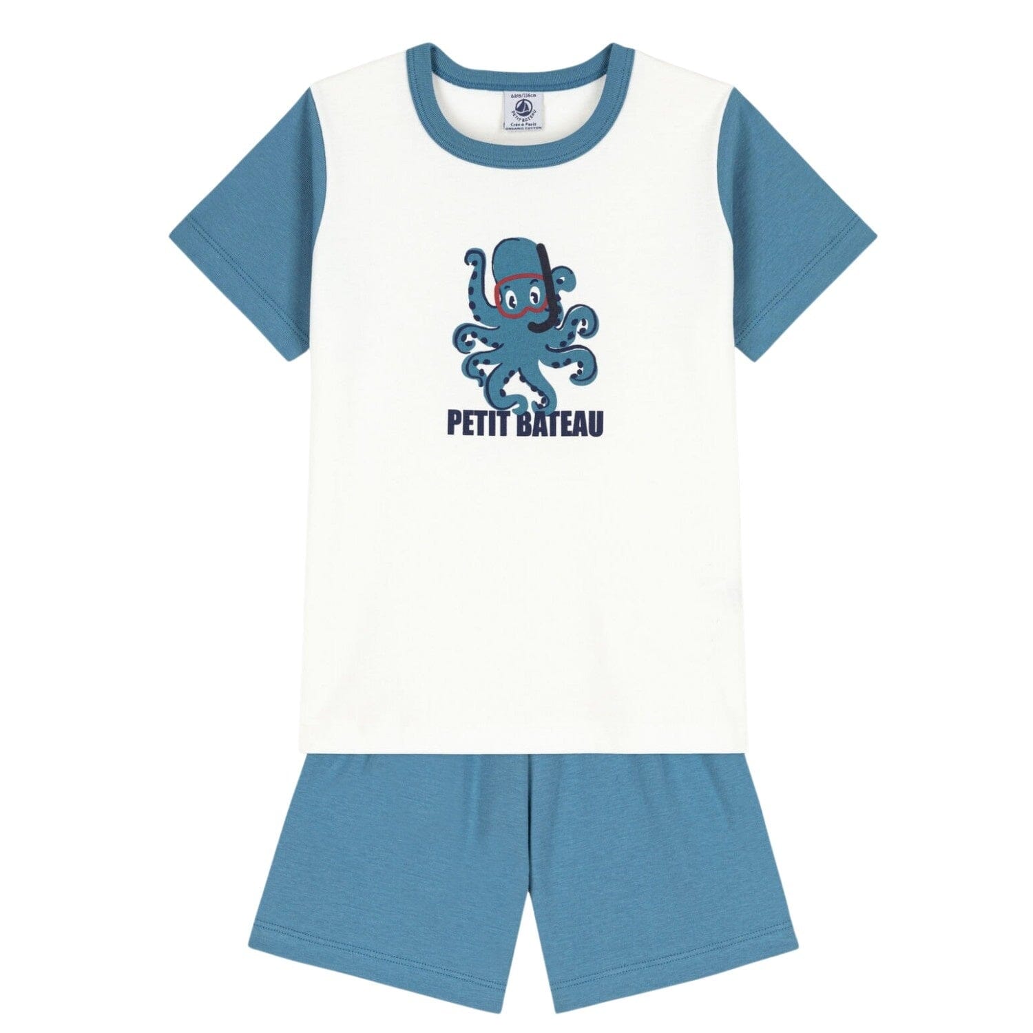 Petit Bateau Baumwoll-Pyjama mit Kraken Print Schlafanzug Petit Bateau