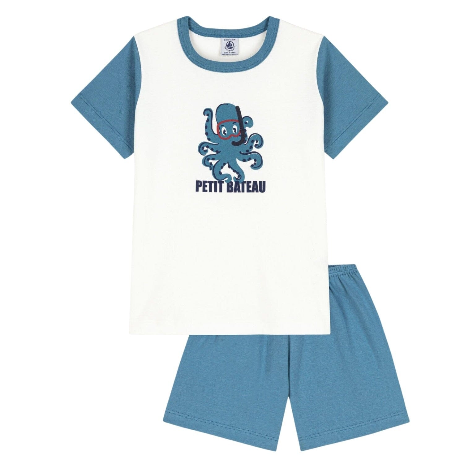 Petit Bateau Baumwoll-Pyjama mit Kraken Print Schlafanzug Petit Bateau