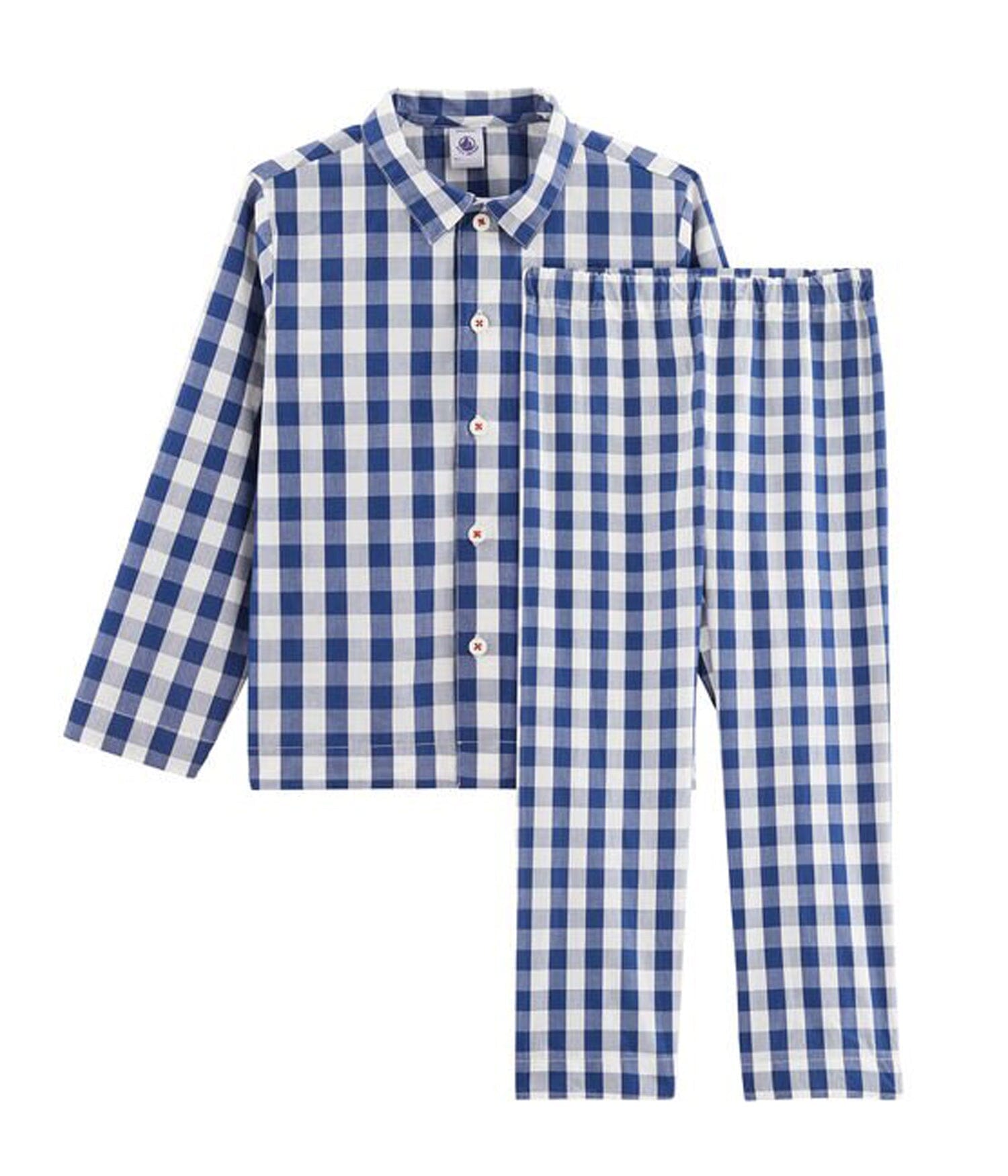 Petit Bateau Twill Pyjama im Karo Retro Look Schlafanzug Petit Bateau