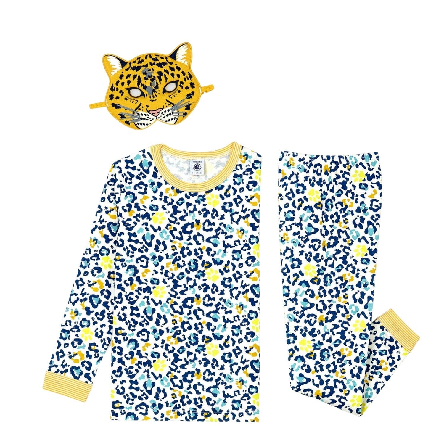 Petit Bateau Pyjama mit leuchtendem Leopardenprint und Leopardenmaske Schlafanzug Petit Bateau