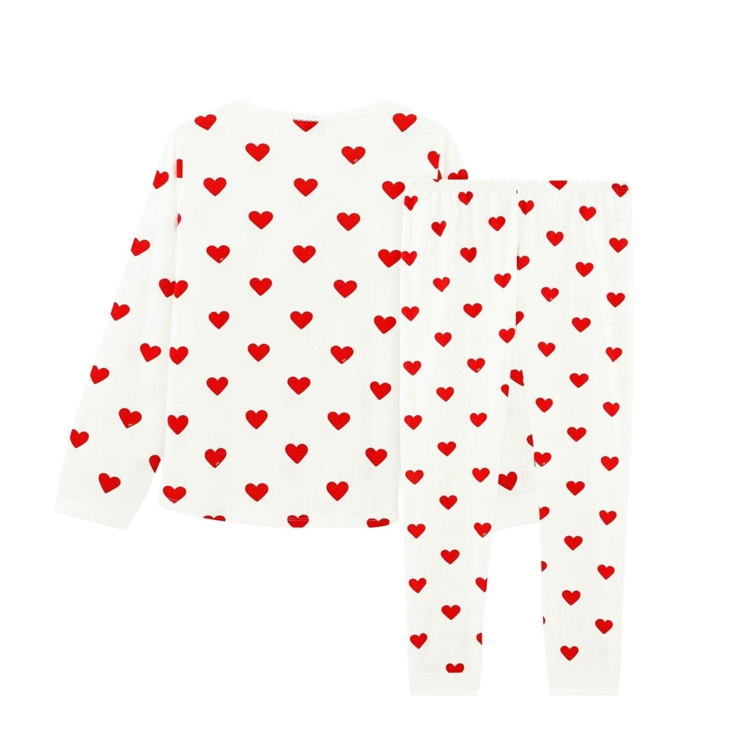 Petit Bateau Pyjama creme Herzen aus Biobaumwolle Schlafanzug Petit Bateau