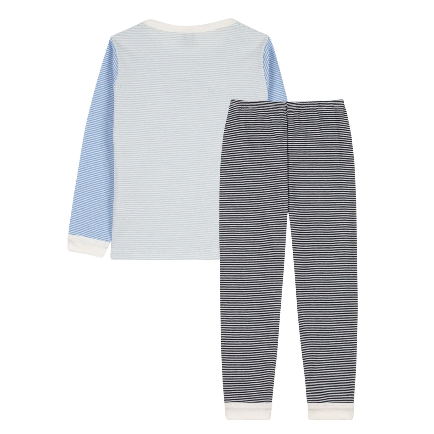 Petit Bateau Pyjama Ringelstreifen Mehrfarbig aus Rippstrick Schlafanzug Petit Bateau