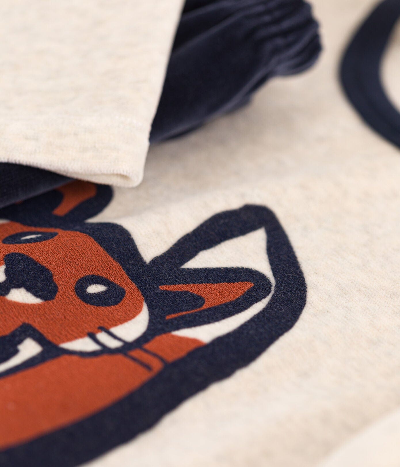 Petit Bateau Pyjama Set beige blau mit Eichhörnchen Schlafanzug Petit Bateau