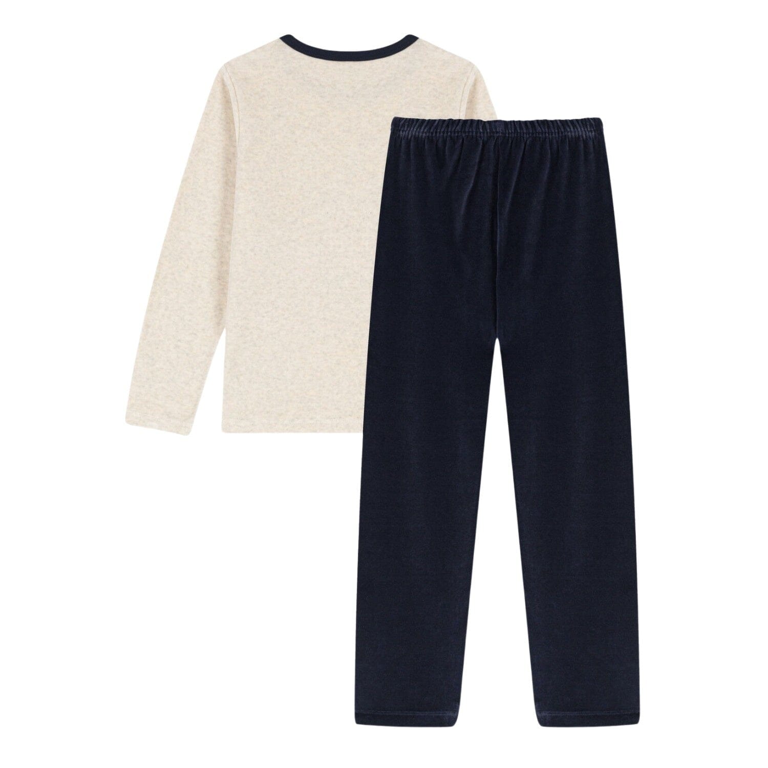 Petit Bateau Pyjama Set beige blau mit Eichhörnchen Schlafanzug Petit Bateau