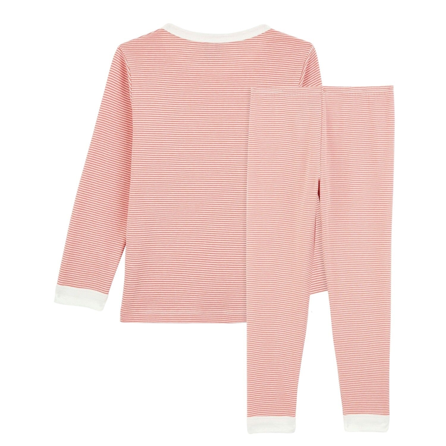 Petit Bateau Pyjama Milleraies rosa weißer Streifenanzug Schlafanzug Petit Bateau