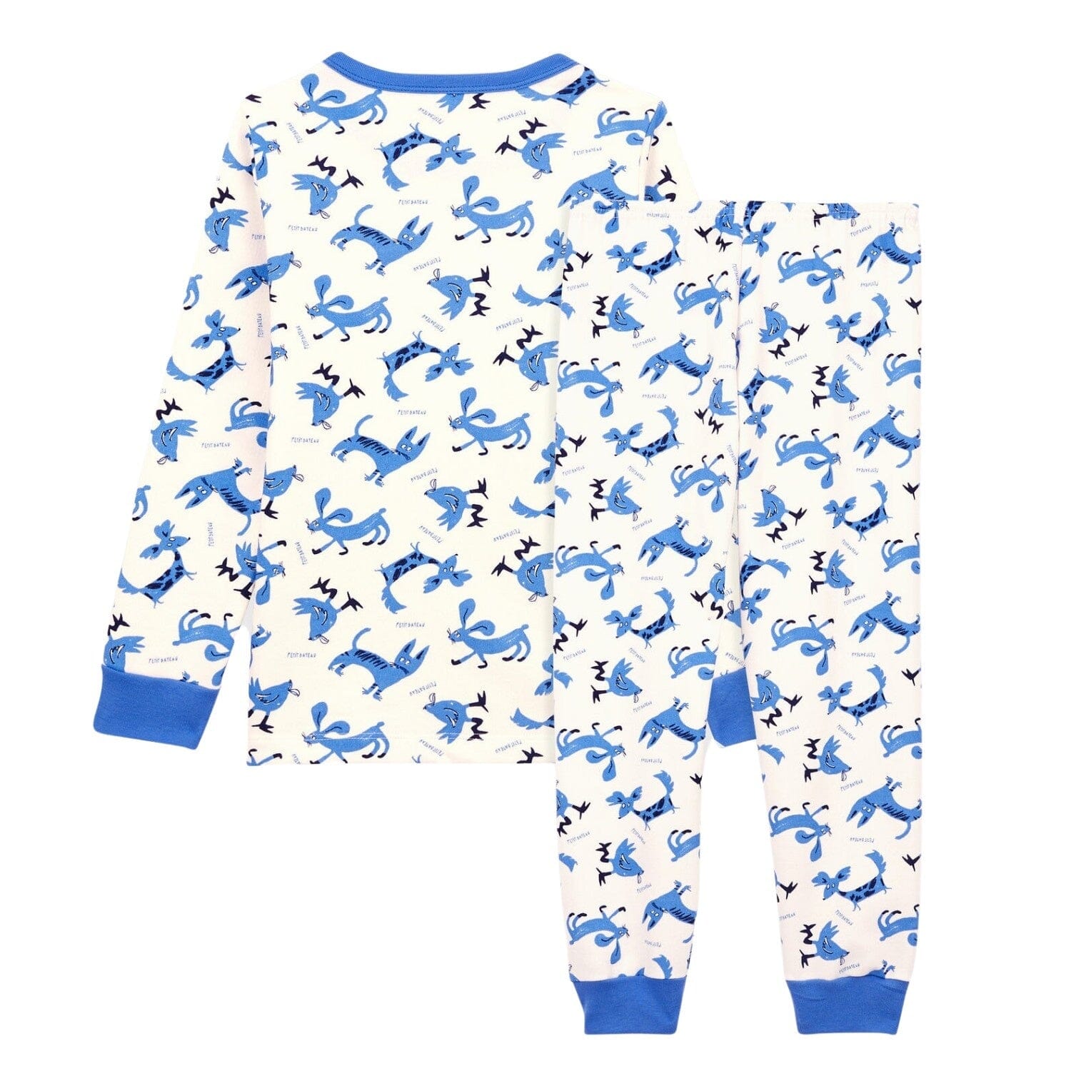 Petit Bateau Pyjama Milleraies aus Baumwolle mit Tiermotiv Schlafanzug Petit Bateau