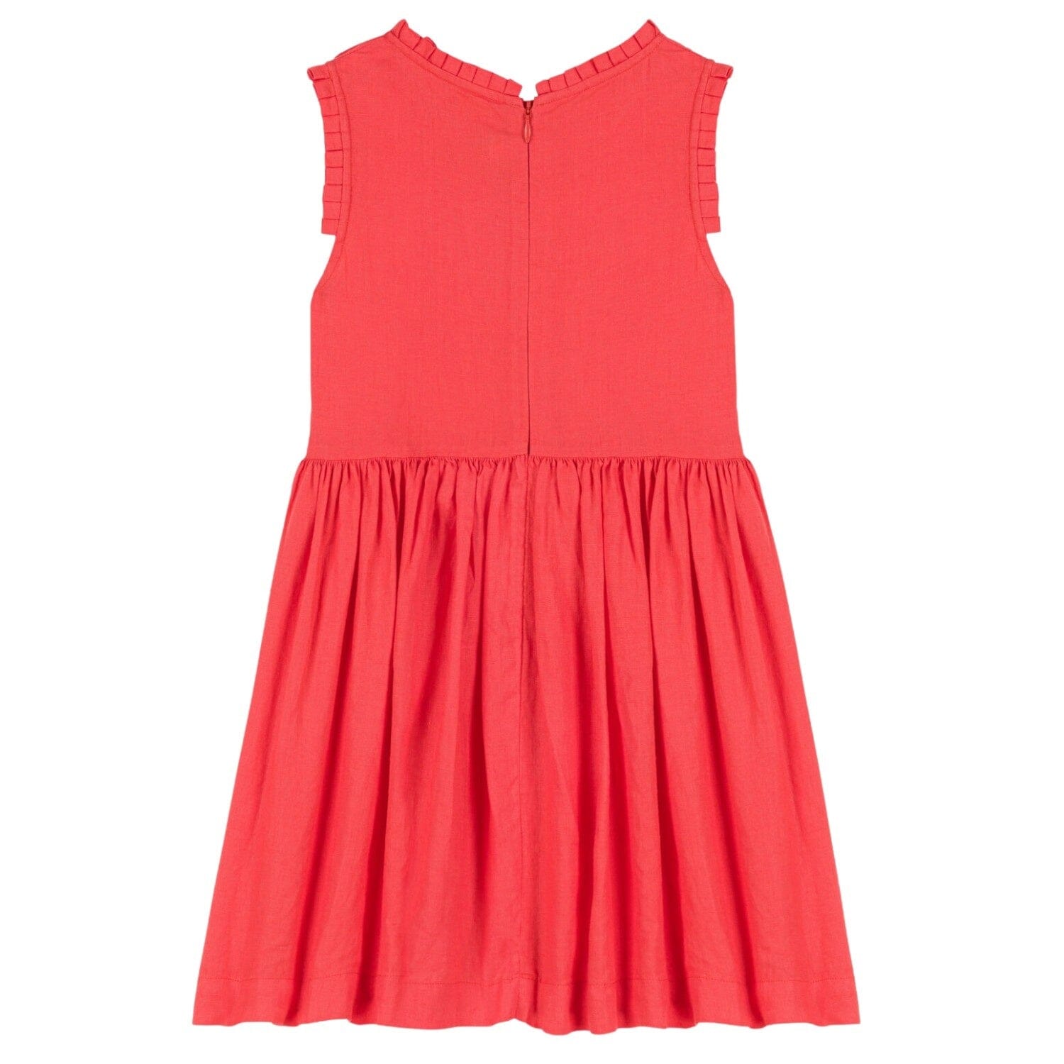 Petit Bateau süßes hellrotes Leinenkleid für Kinder Kleid Petit Bateau